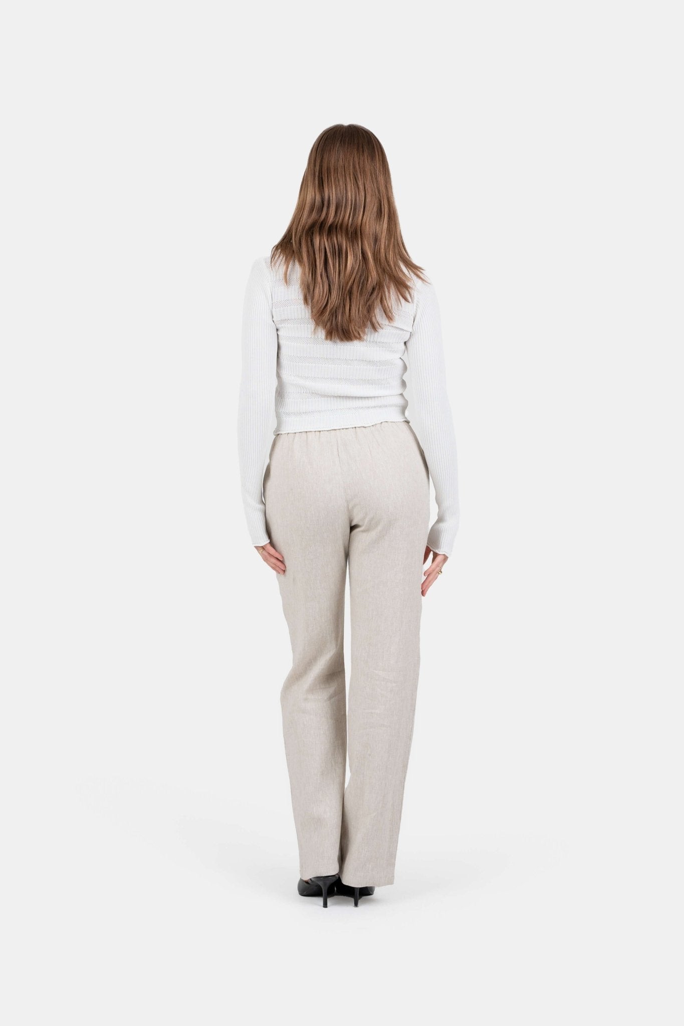 Hørbukser Højtaljede Beige |  Skagen-clothing.dk