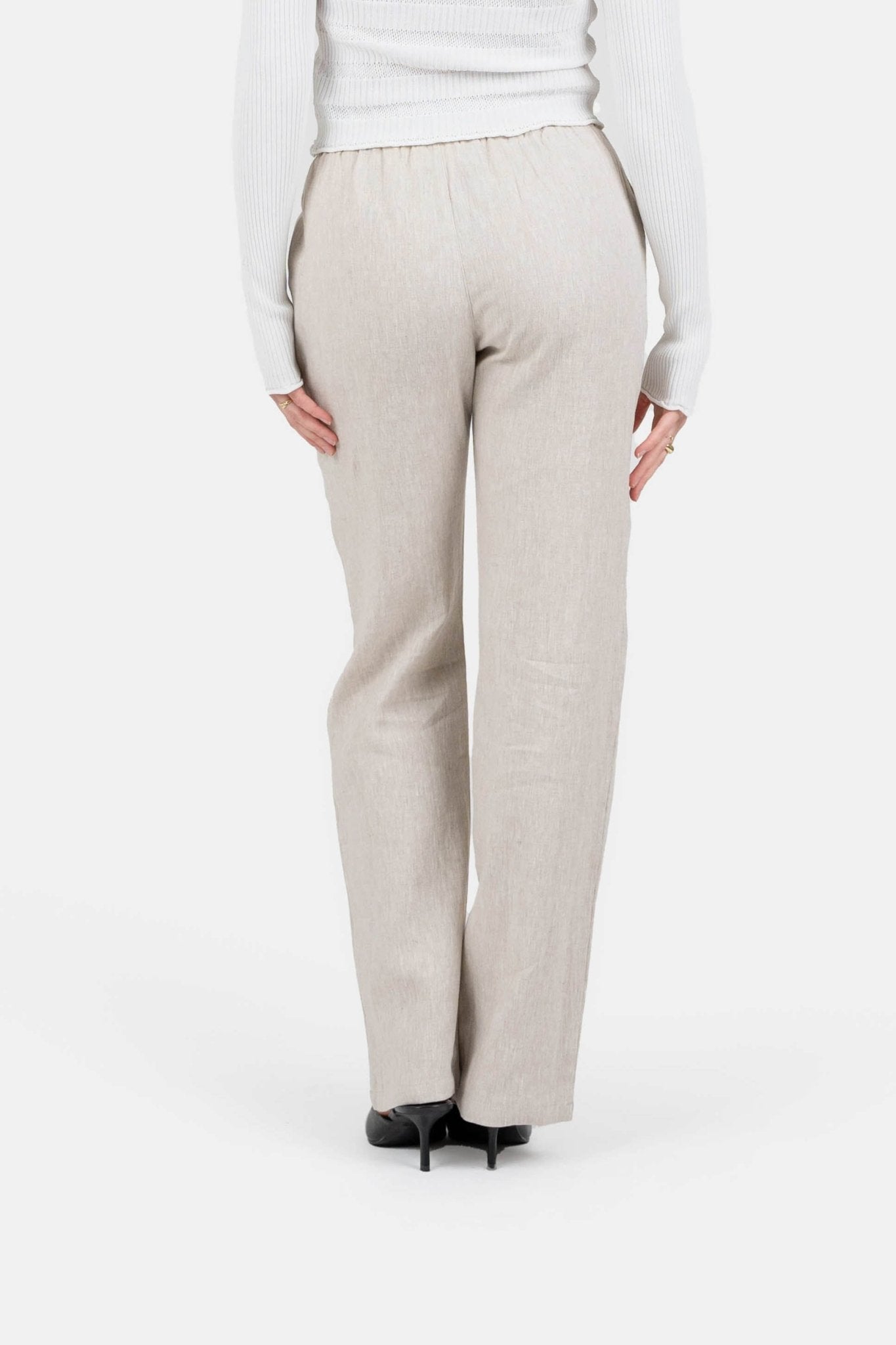 Hørbukser Højtaljede Beige |  Skagen-clothing.dk