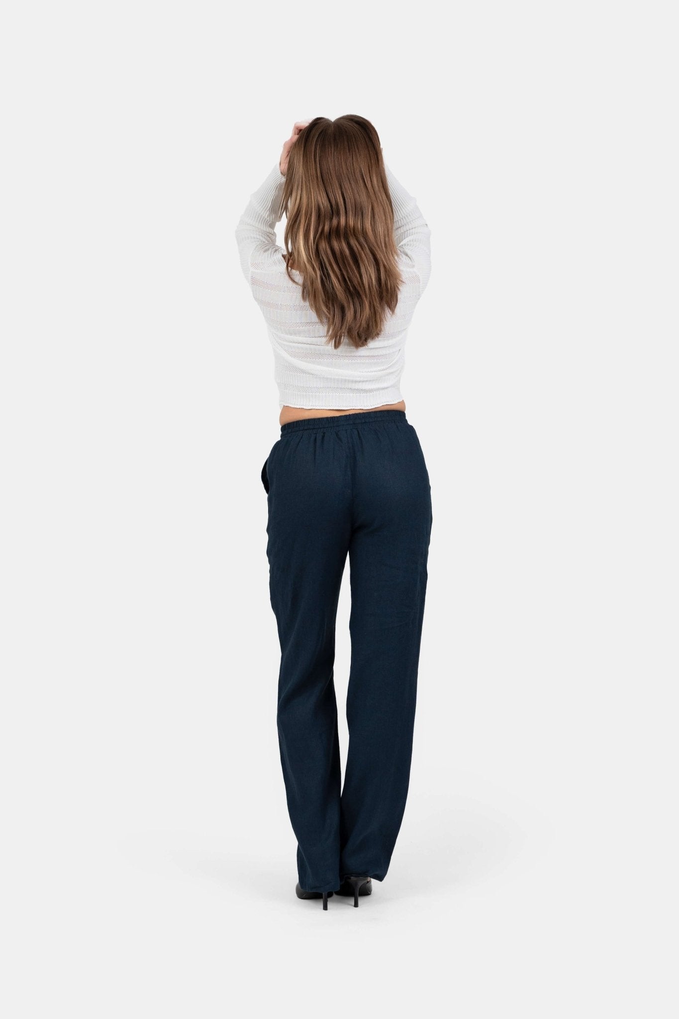 Hørbukser Højtaljede Navy |  Skagen-clothing.dk