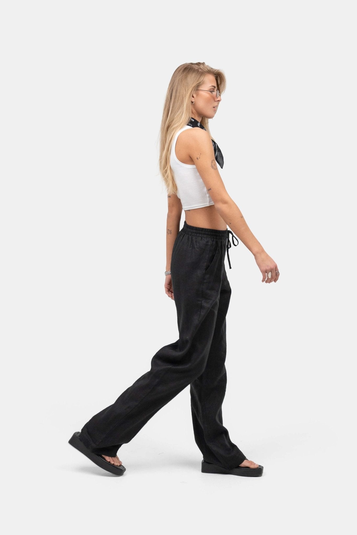 Hørbukser Højtaljede Sort |  Skagen-clothing.dk