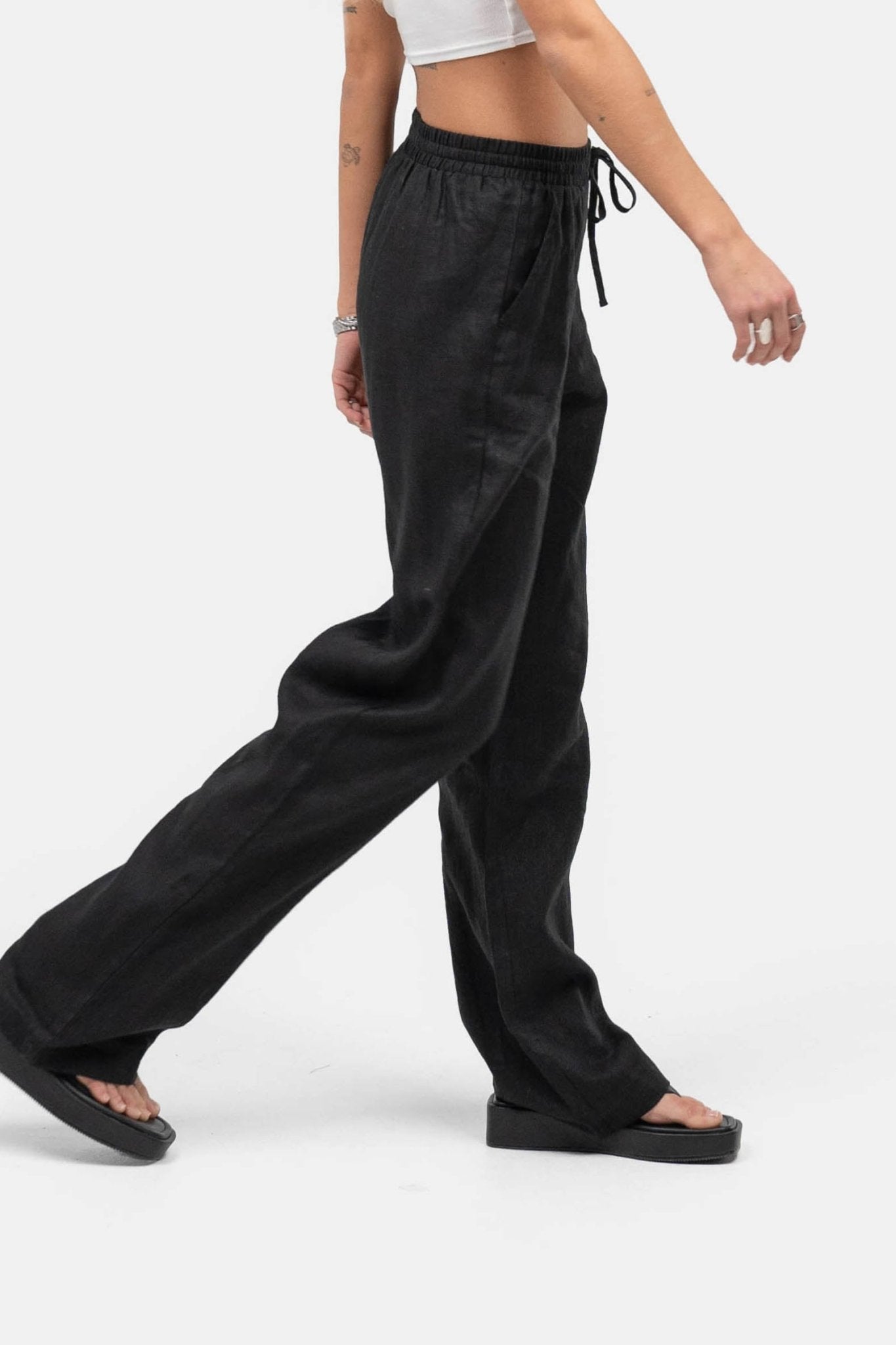 Hørbukser Højtaljede Sort |  Skagen-clothing.dk