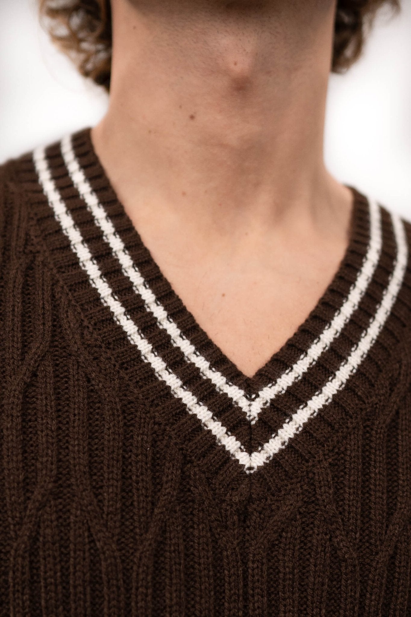 Kabel Strikvest Brun |  Skagen-clothing.dk