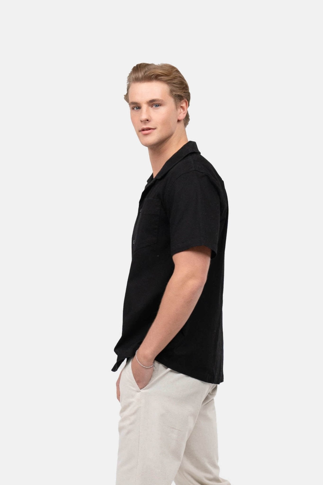 Kortærmede Skjorte - Box fit Sort |  Skagen-clothing.dk