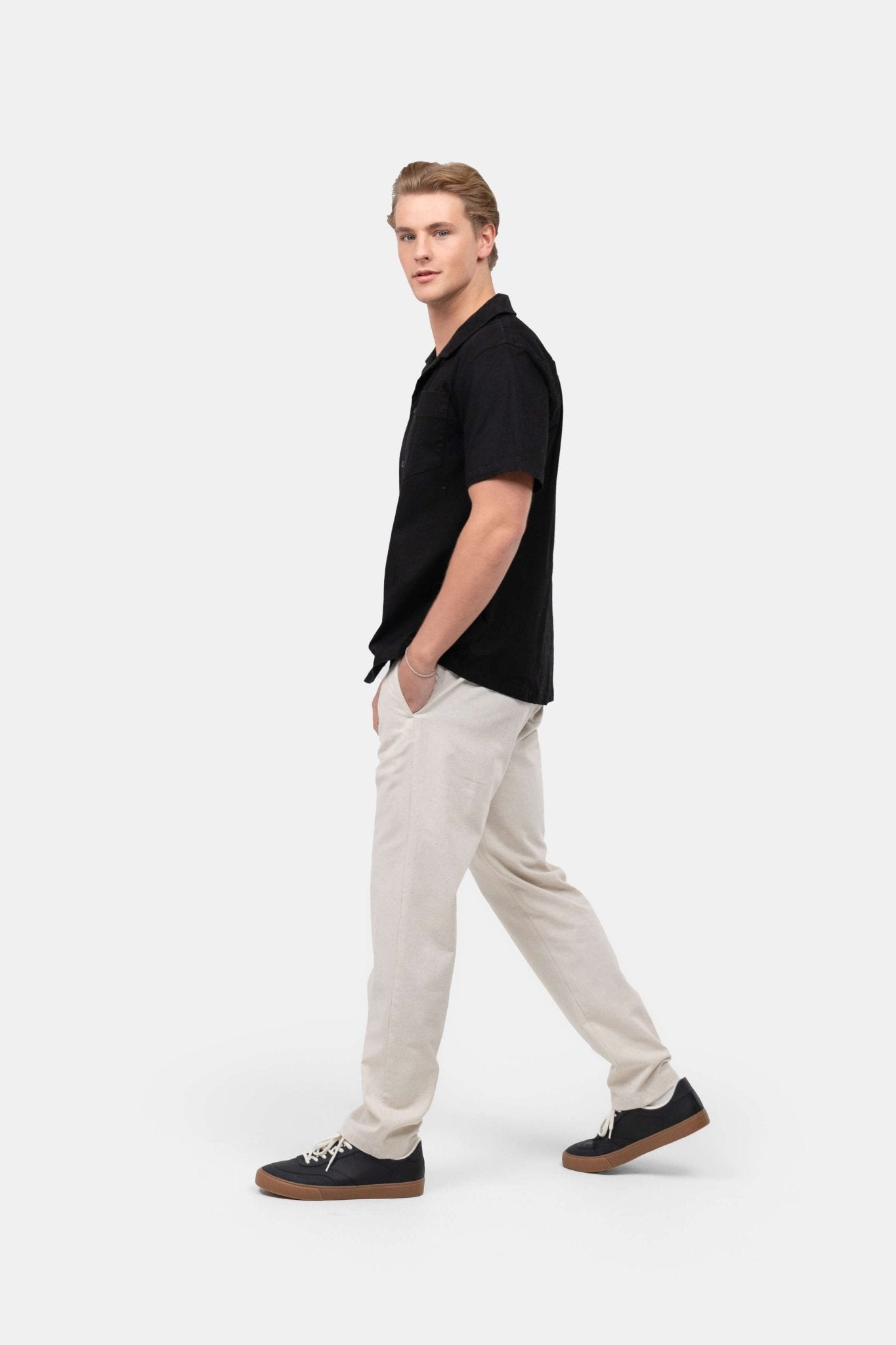 Kortærmede Skjorte - Box fit Sort |  Skagen-clothing.dk