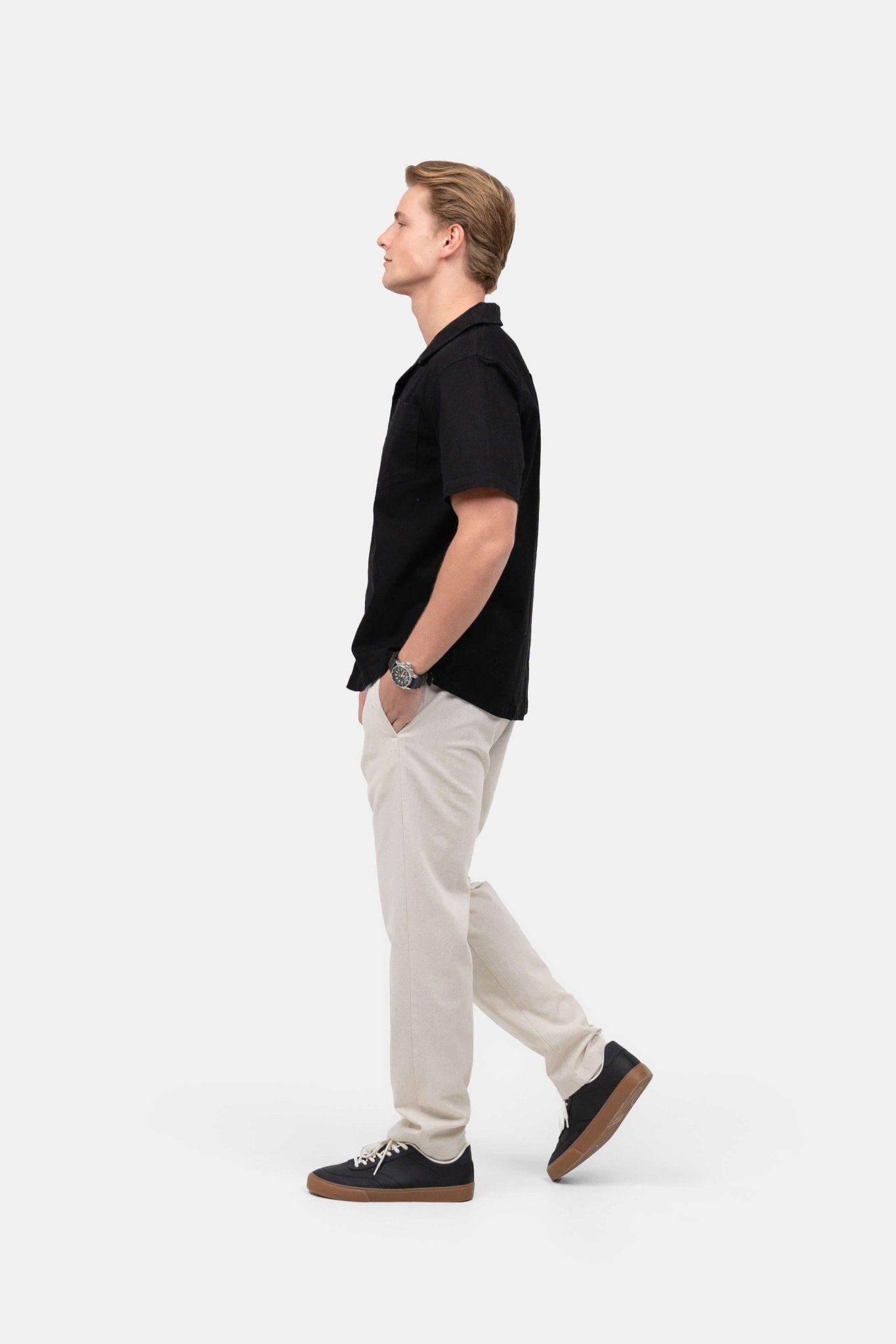 Kortærmede Skjorte - Box fit Sort |  Skagen-clothing.dk