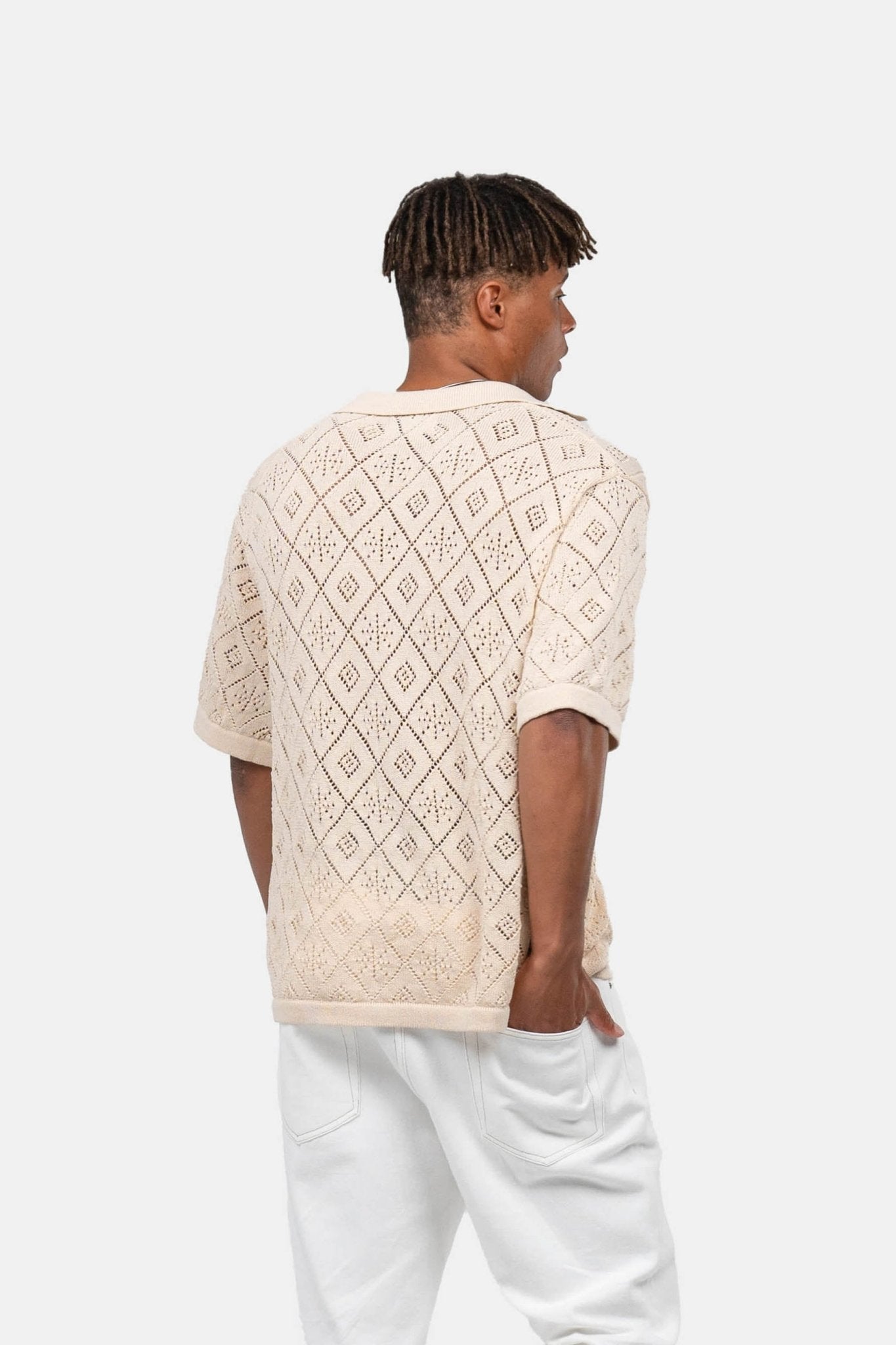 Kortærmet Crochet Skjorte Beige |  Skagen-clothing.dk