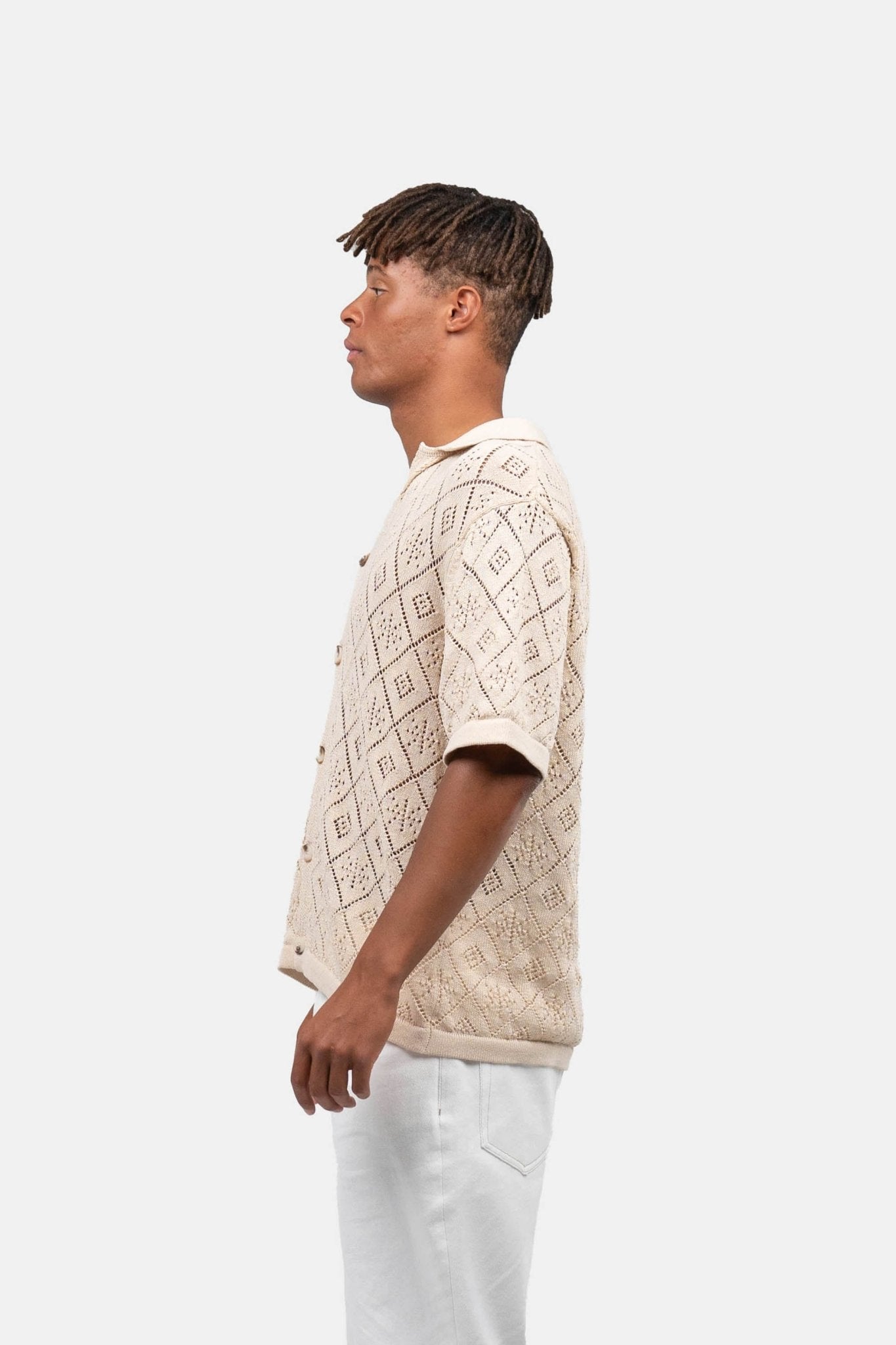 Kortærmet Crochet Skjorte Beige |  Skagen-clothing.dk