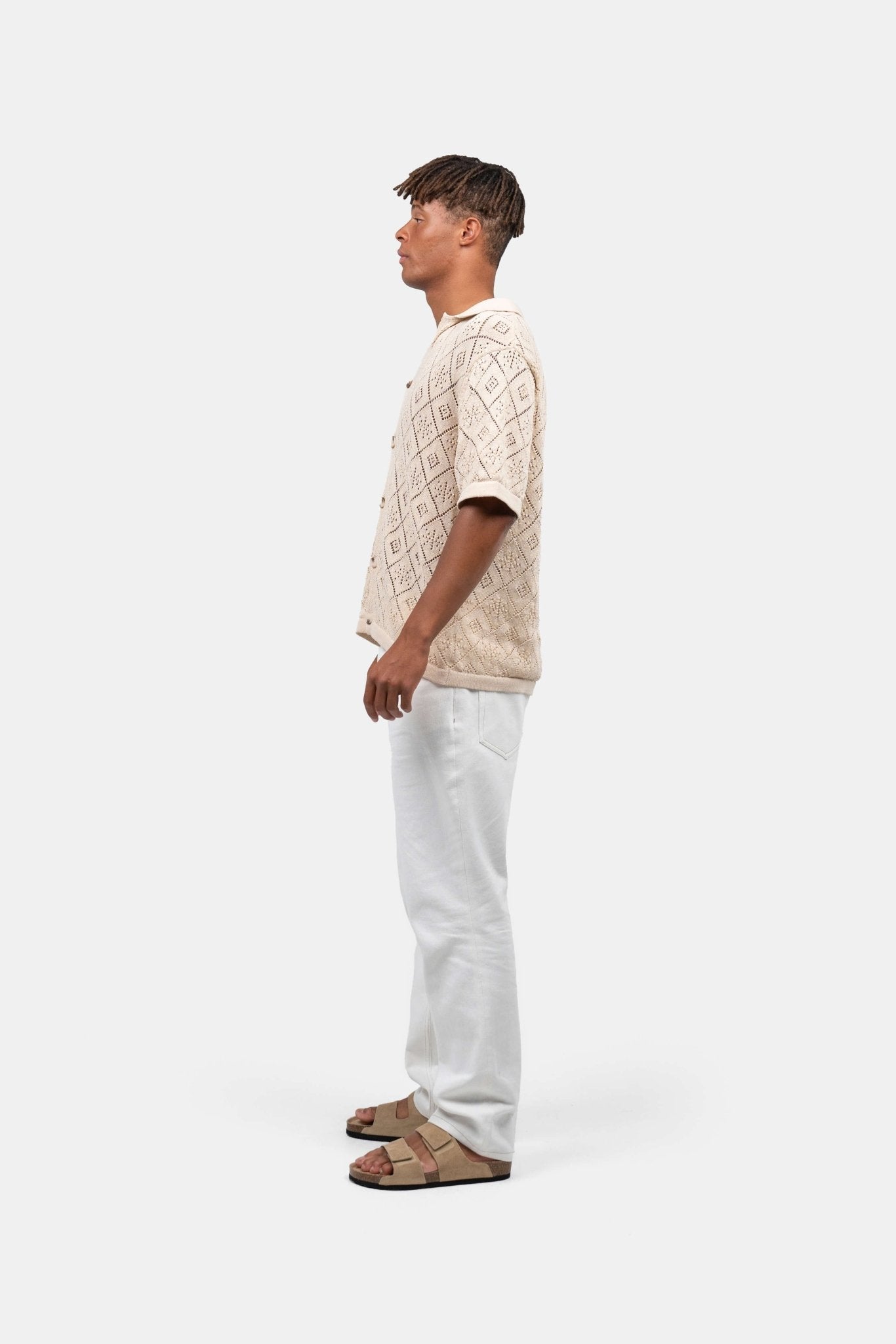 Kortærmet Crochet Skjorte Beige |  Skagen-clothing.dk