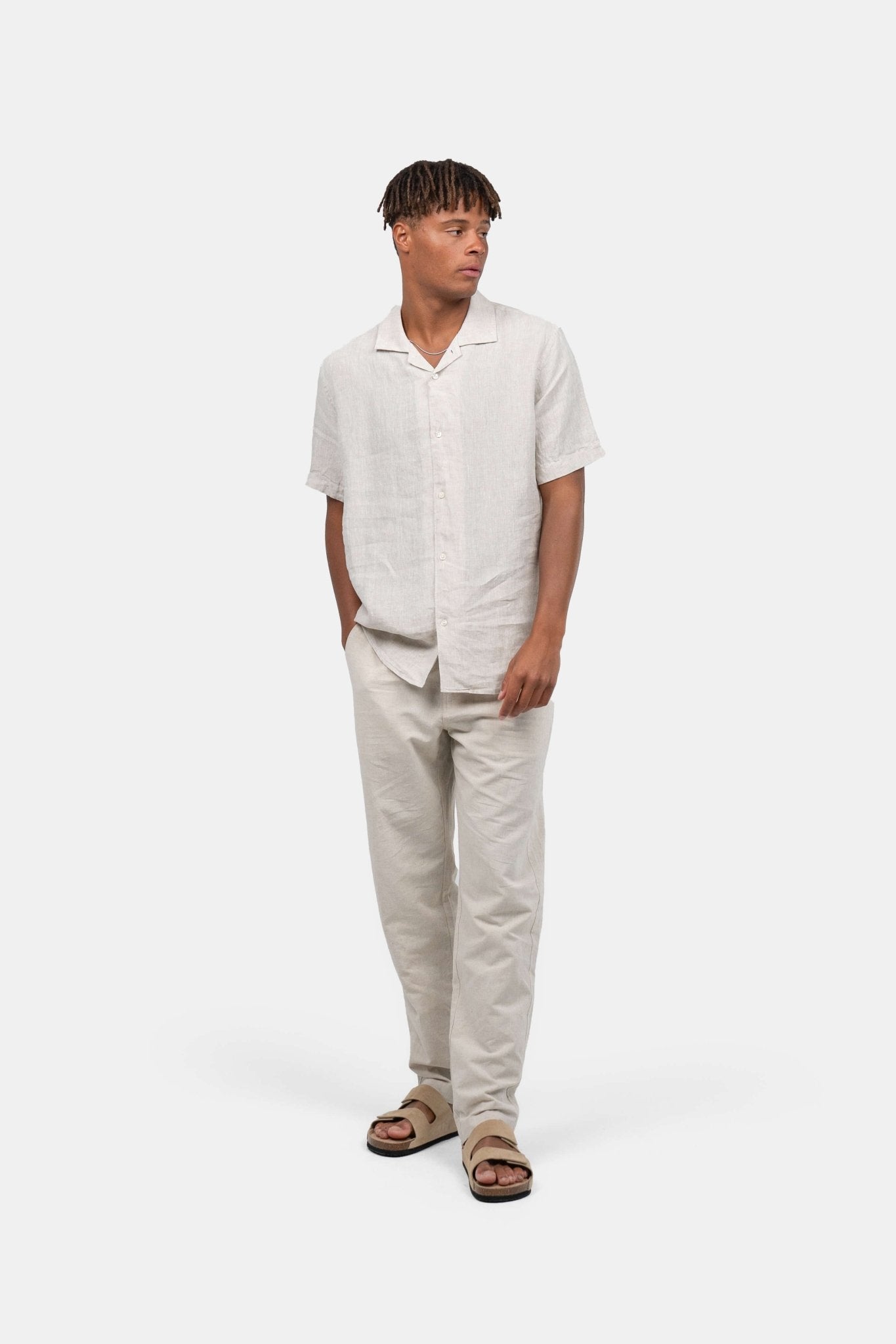 Kortærmet Hørskjorte Beige |  Skagen-clothing.dk