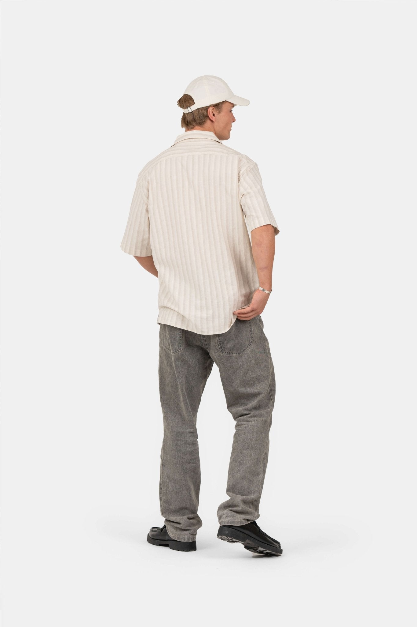 Kortærmet Hørskjorte Beige Stribet |  Skagen-clothing.dk