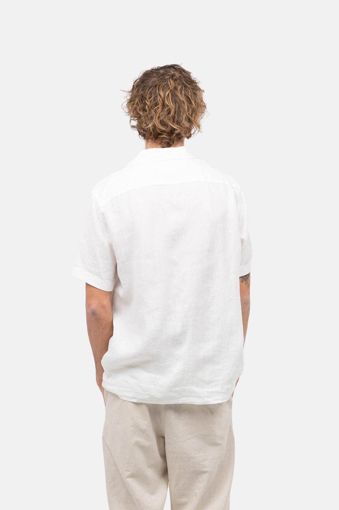Kortærmet Hørskjorte Hvid |  Skagen-clothing.dk
