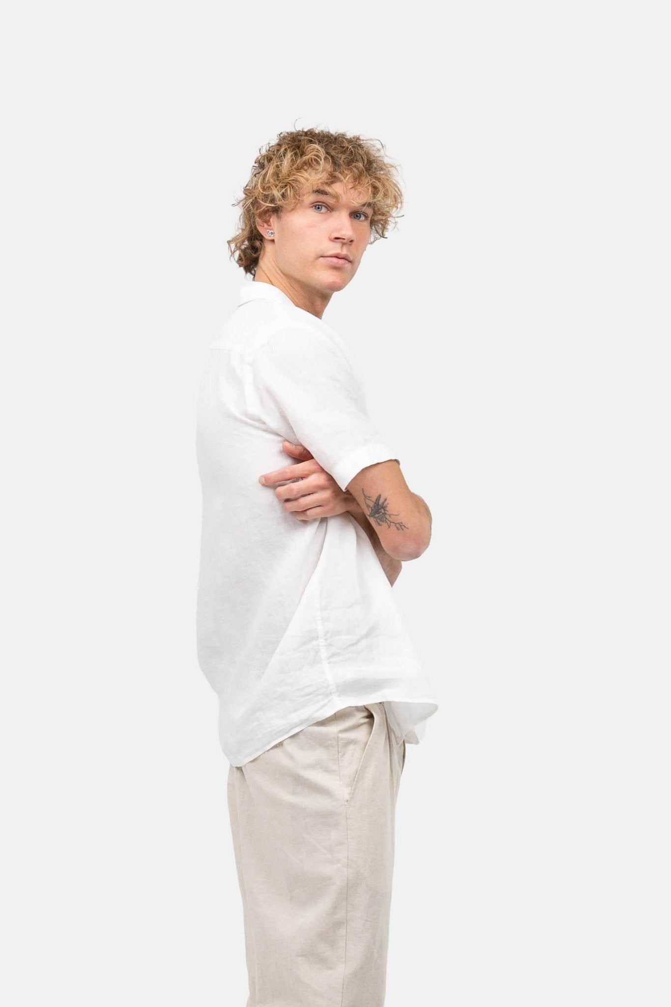 Kortærmet Hørskjorte Hvid |  Skagen-clothing.dk