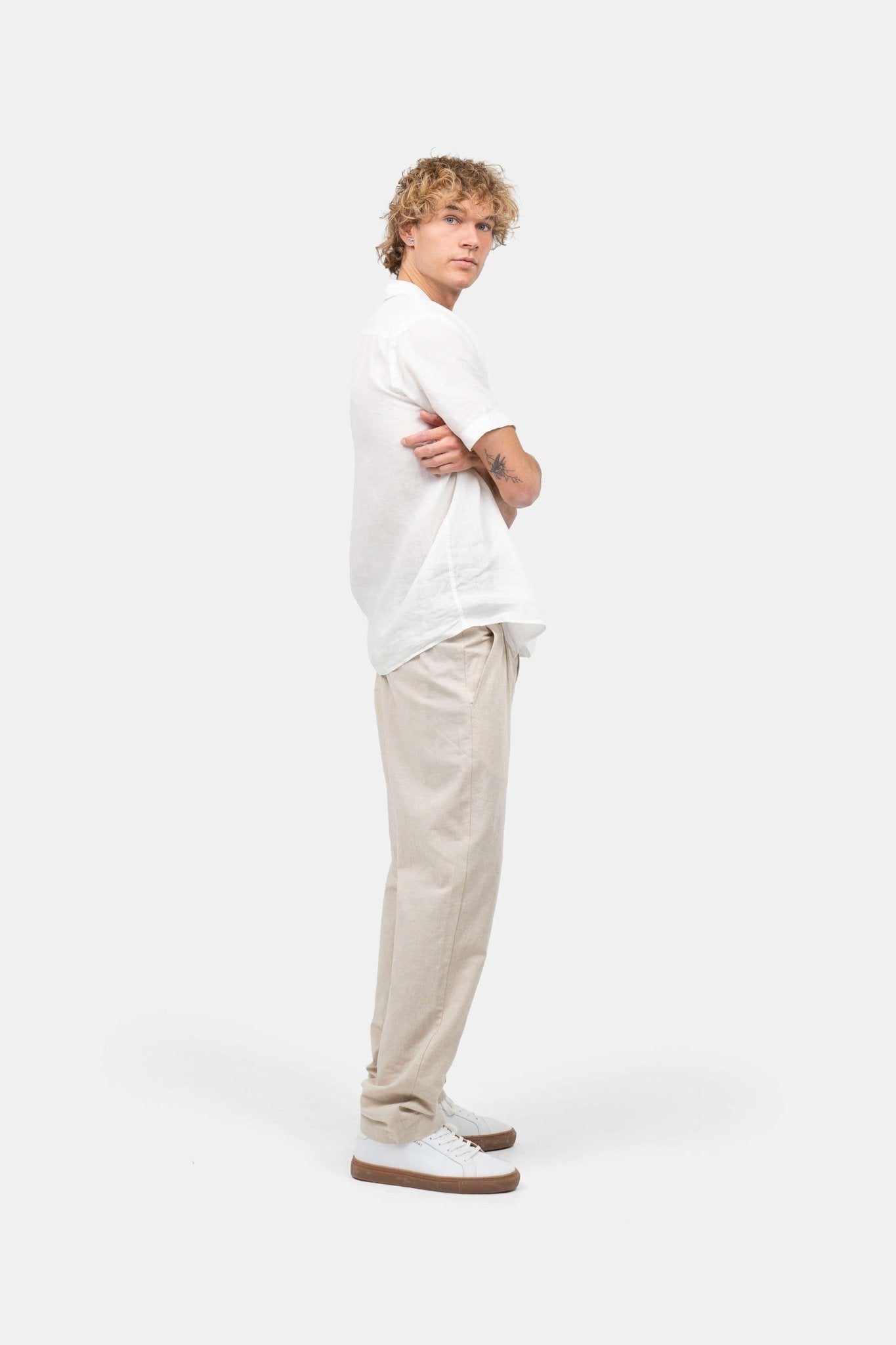 Kortærmet Hørskjorte Hvid |  Skagen-clothing.dk