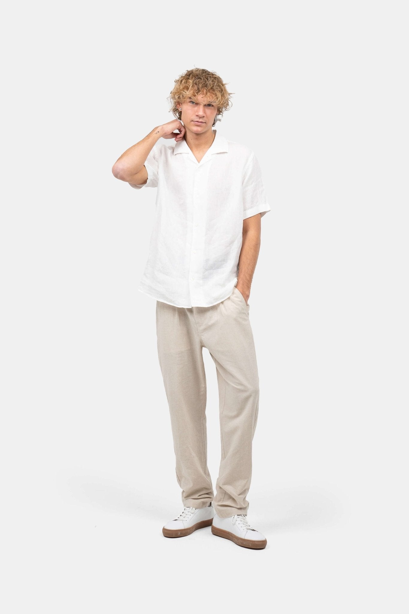 Kortærmet Hørskjorte Hvid |  Skagen-clothing.dk