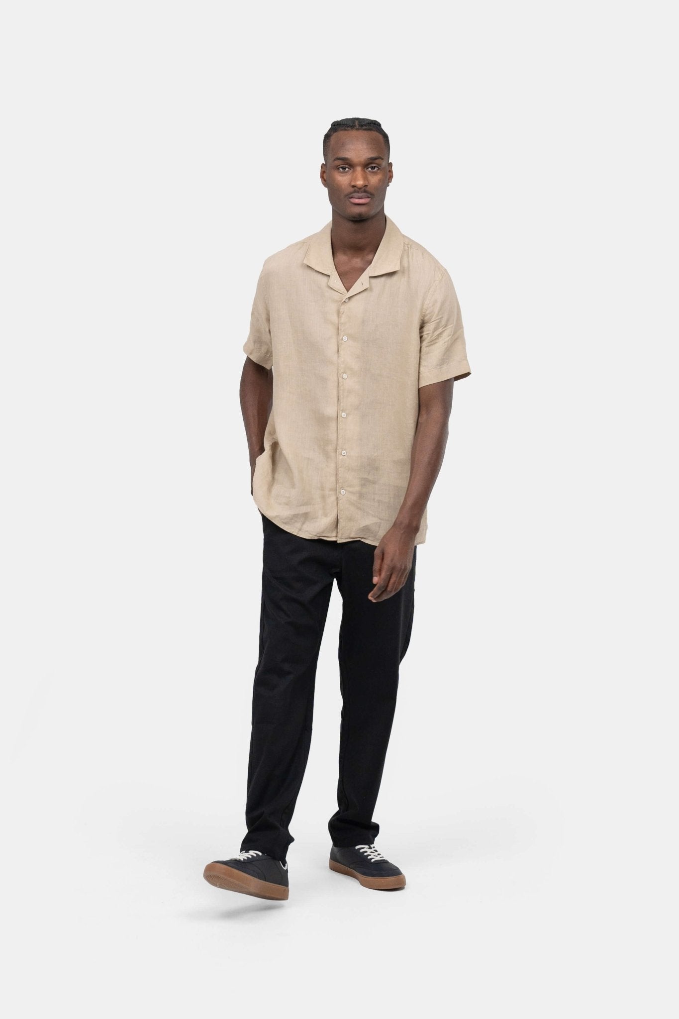 Kortærmet Hørskjorte Mokka |  Skagen-clothing.dk