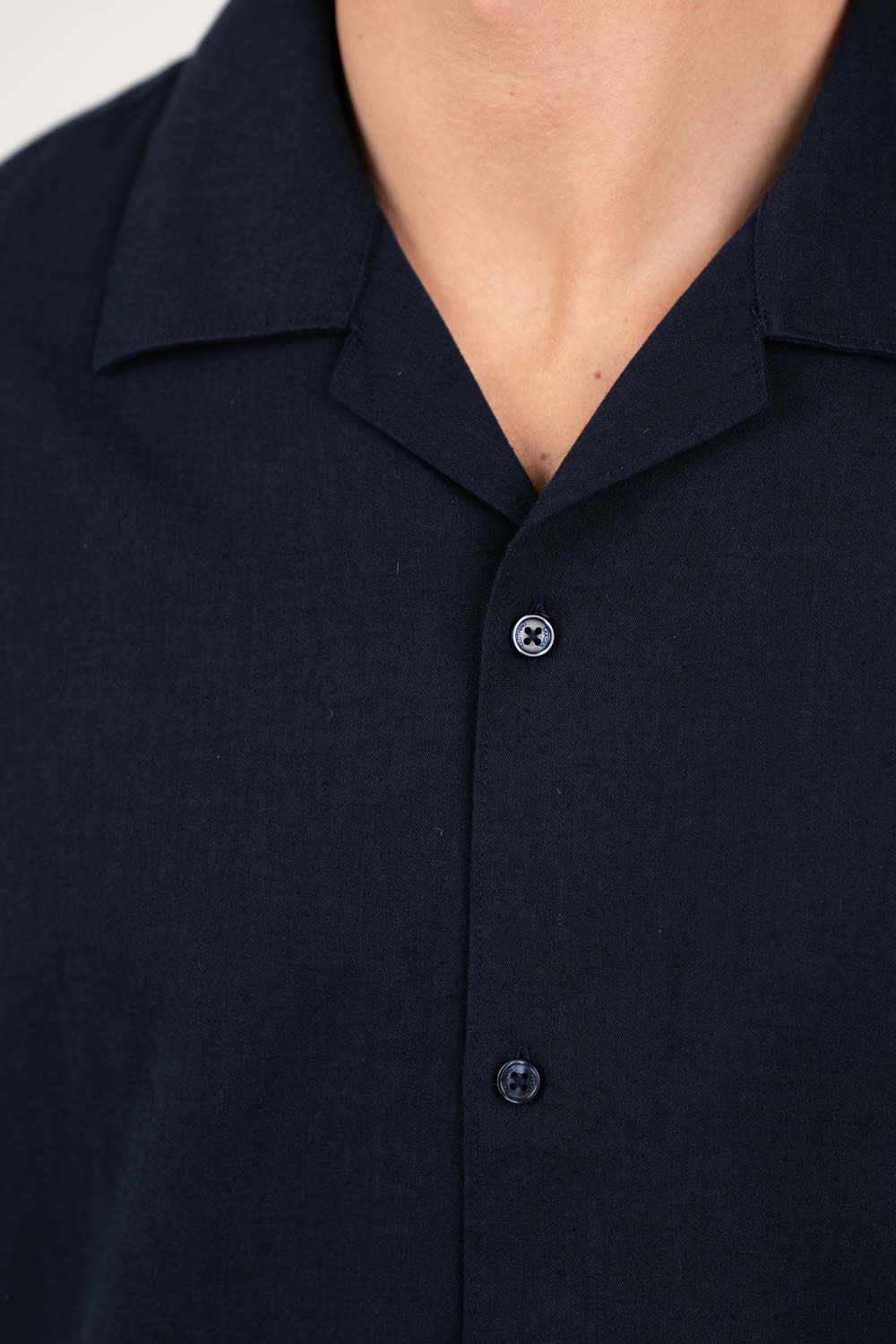 Kortærmet Hørskjorte Navy |  Skagen-clothing.dk