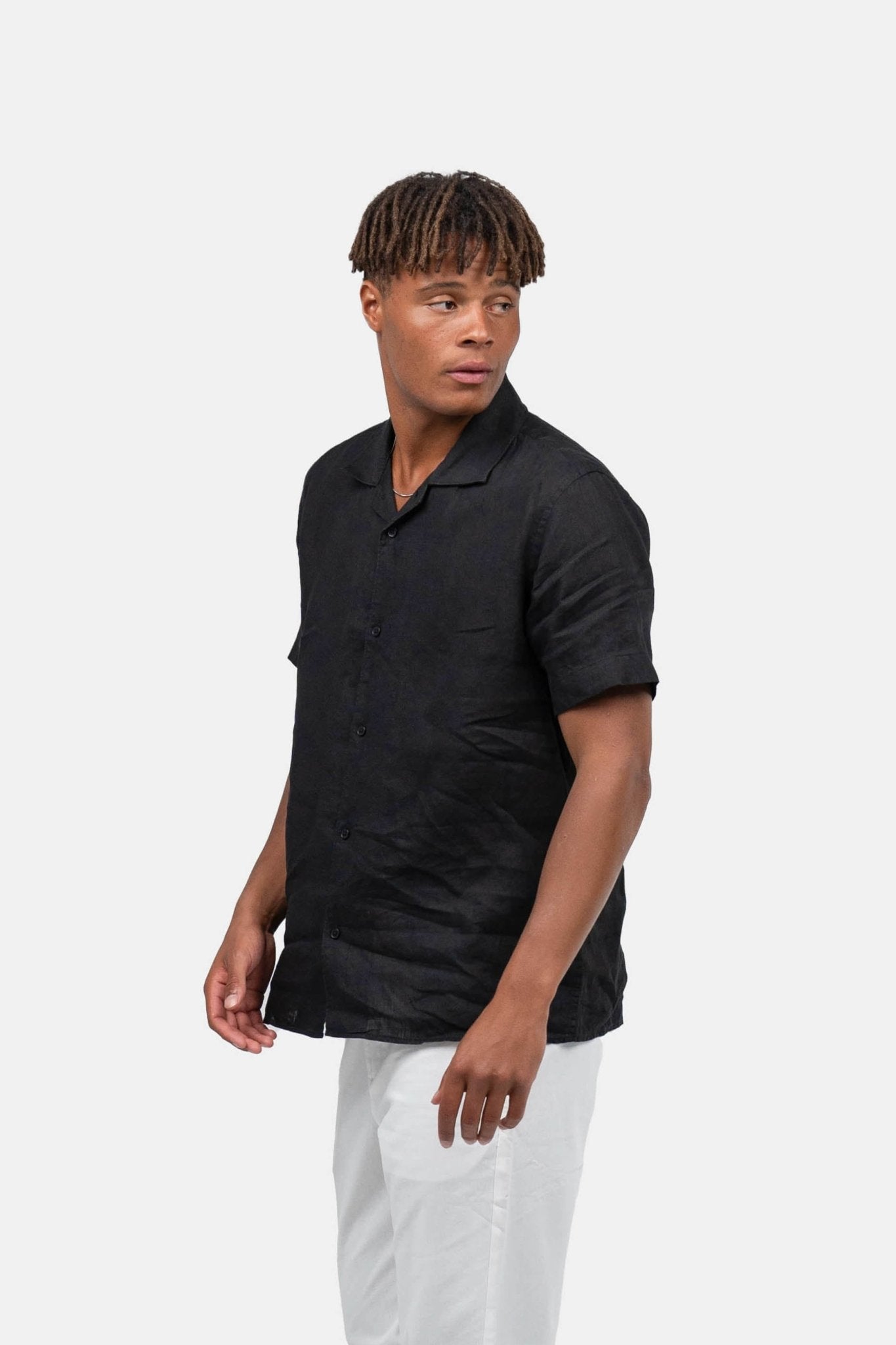 Kortærmet Hørskjorte Sort |  Skagen-clothing.dk