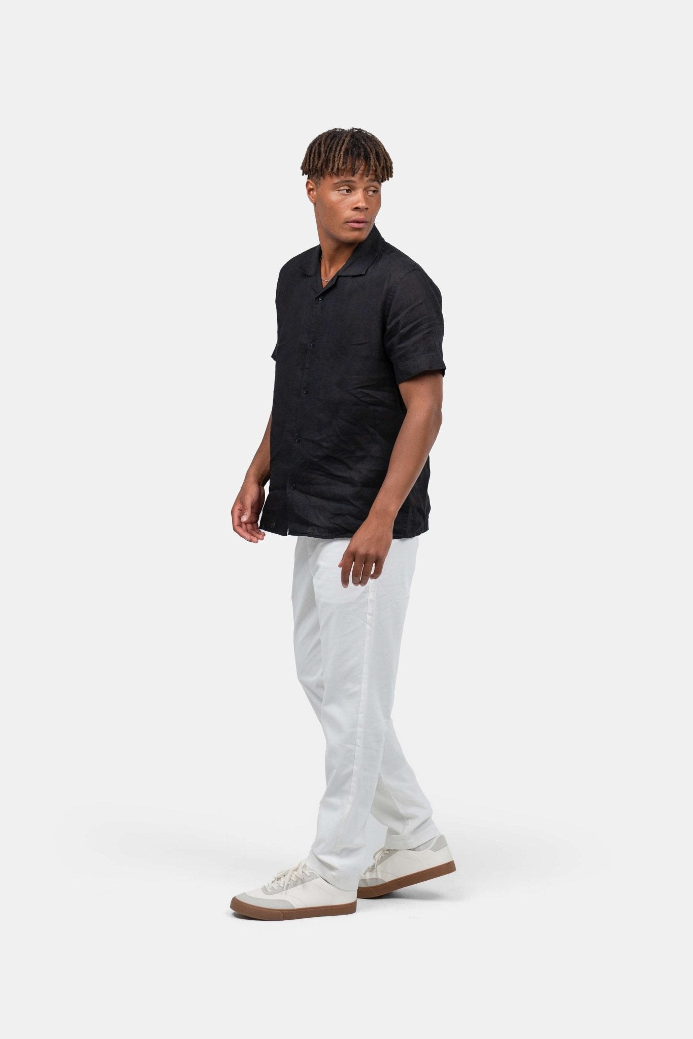 Kortærmet Hørskjorte Sort |  Skagen-clothing.dk