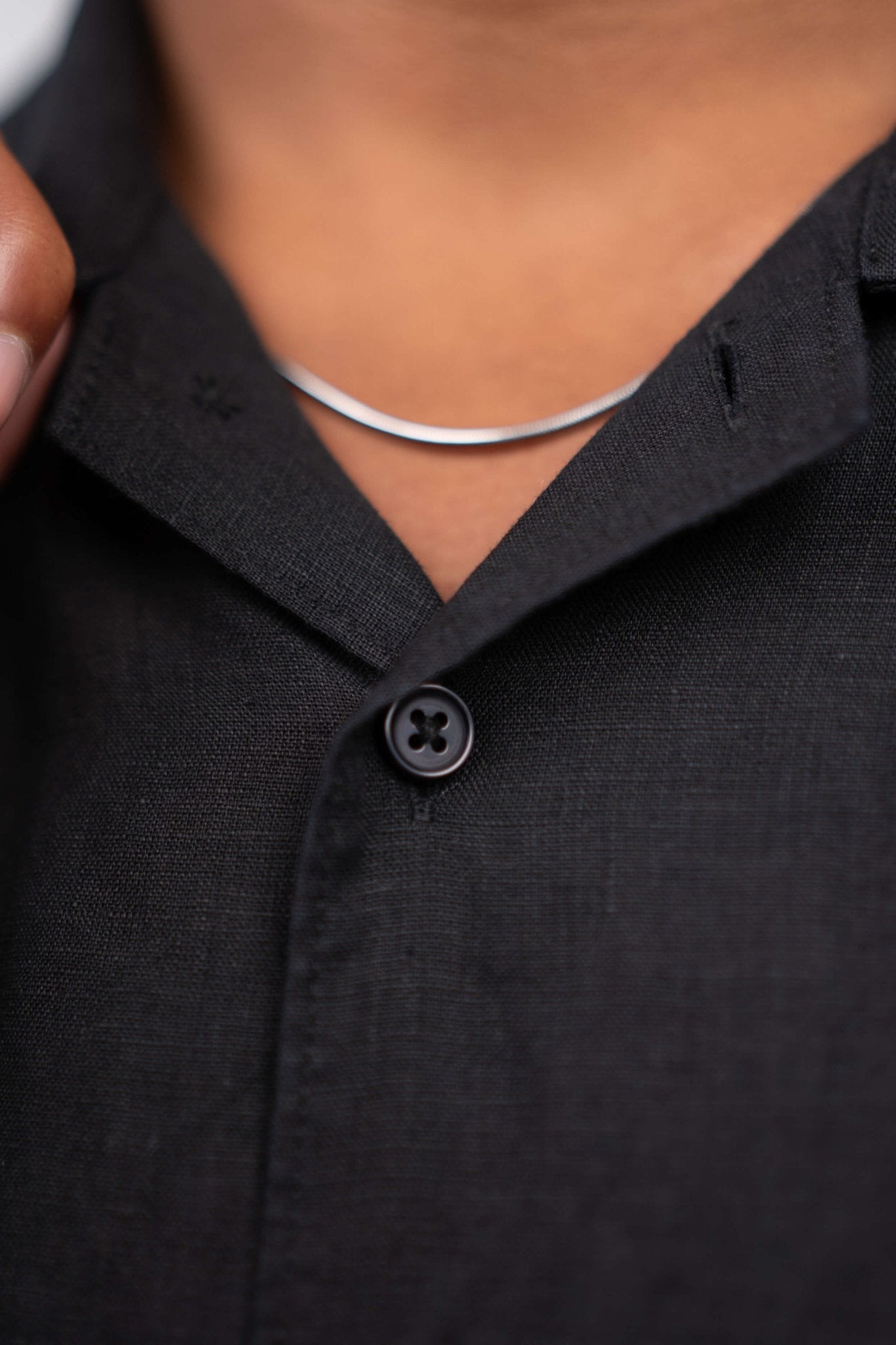 Kortærmet Hørskjorte Sort |  Skagen-clothing.dk