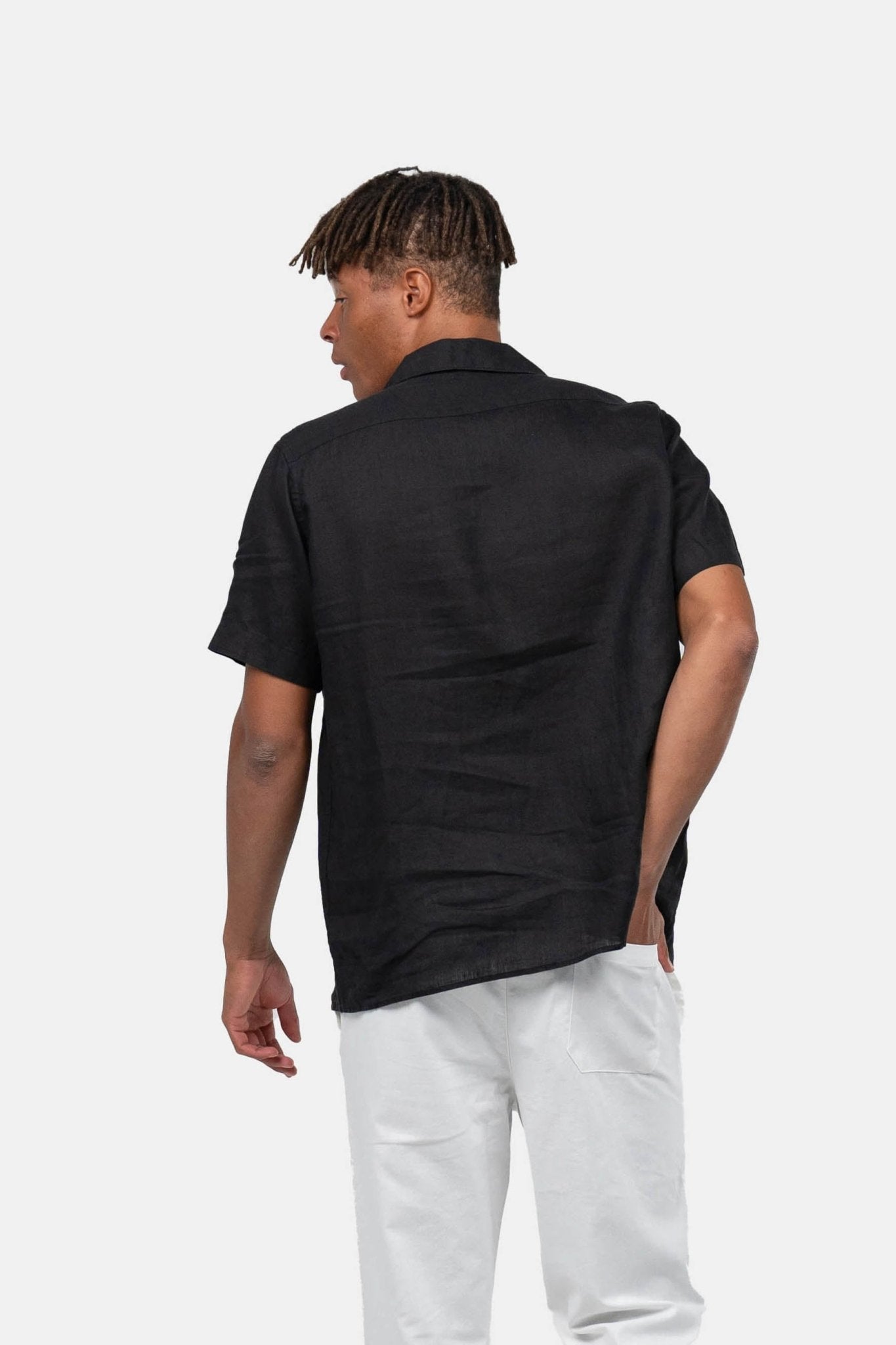 Kortærmet Hørskjorte Sort |  Skagen-clothing.dk