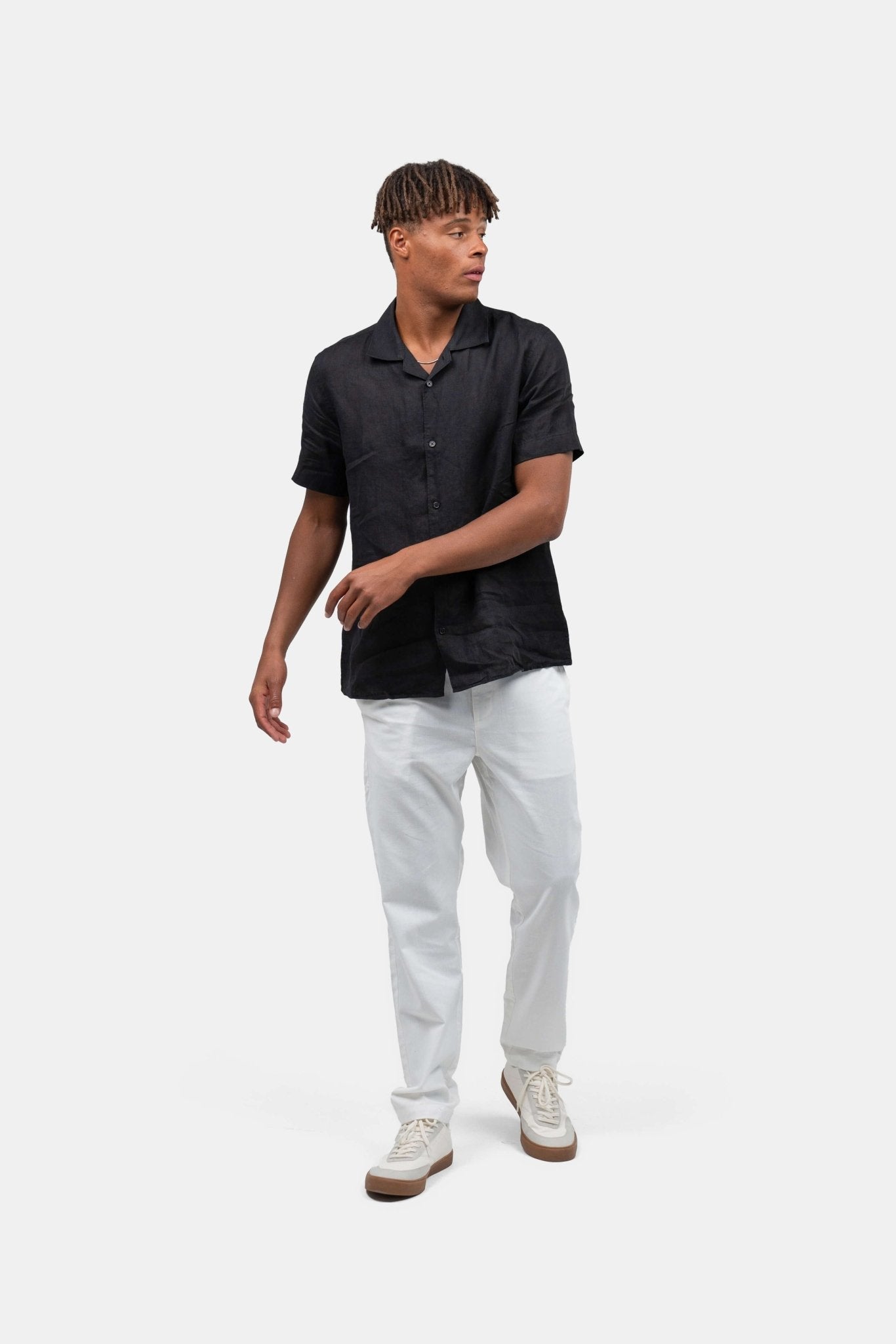 Kortærmet Hørskjorte Sort |  Skagen-clothing.dk