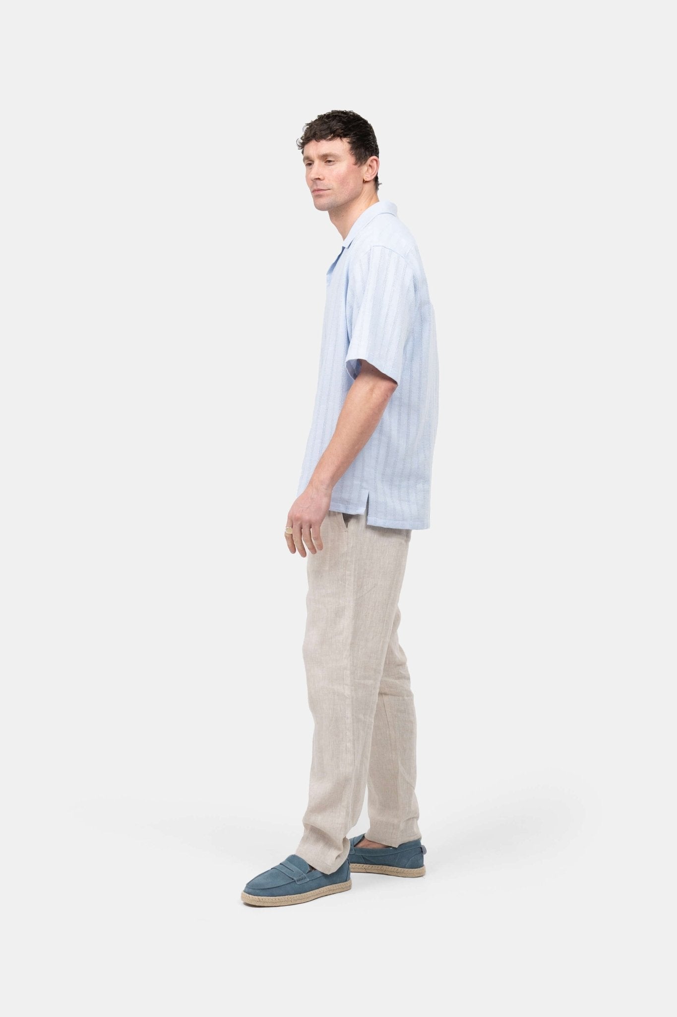 Kortærmet Strikskjorte Lyseblå |  Skagen-clothing.dk
