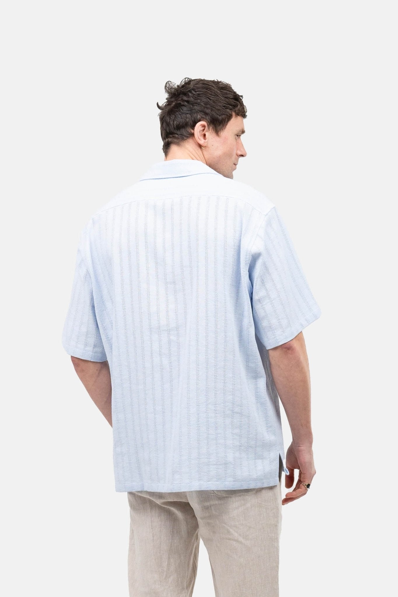 Kortærmet Strikskjorte Lyseblå |  Skagen-clothing.dk