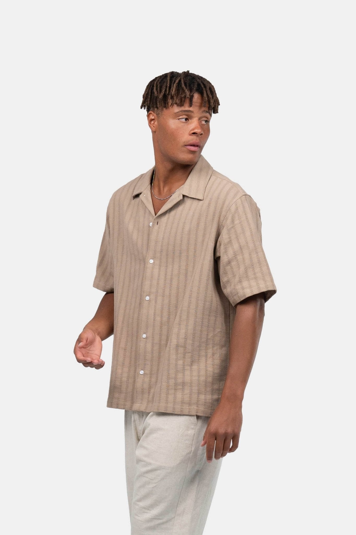 Kortærmet Strikskjorte Mokka |  Skagen-clothing.dk