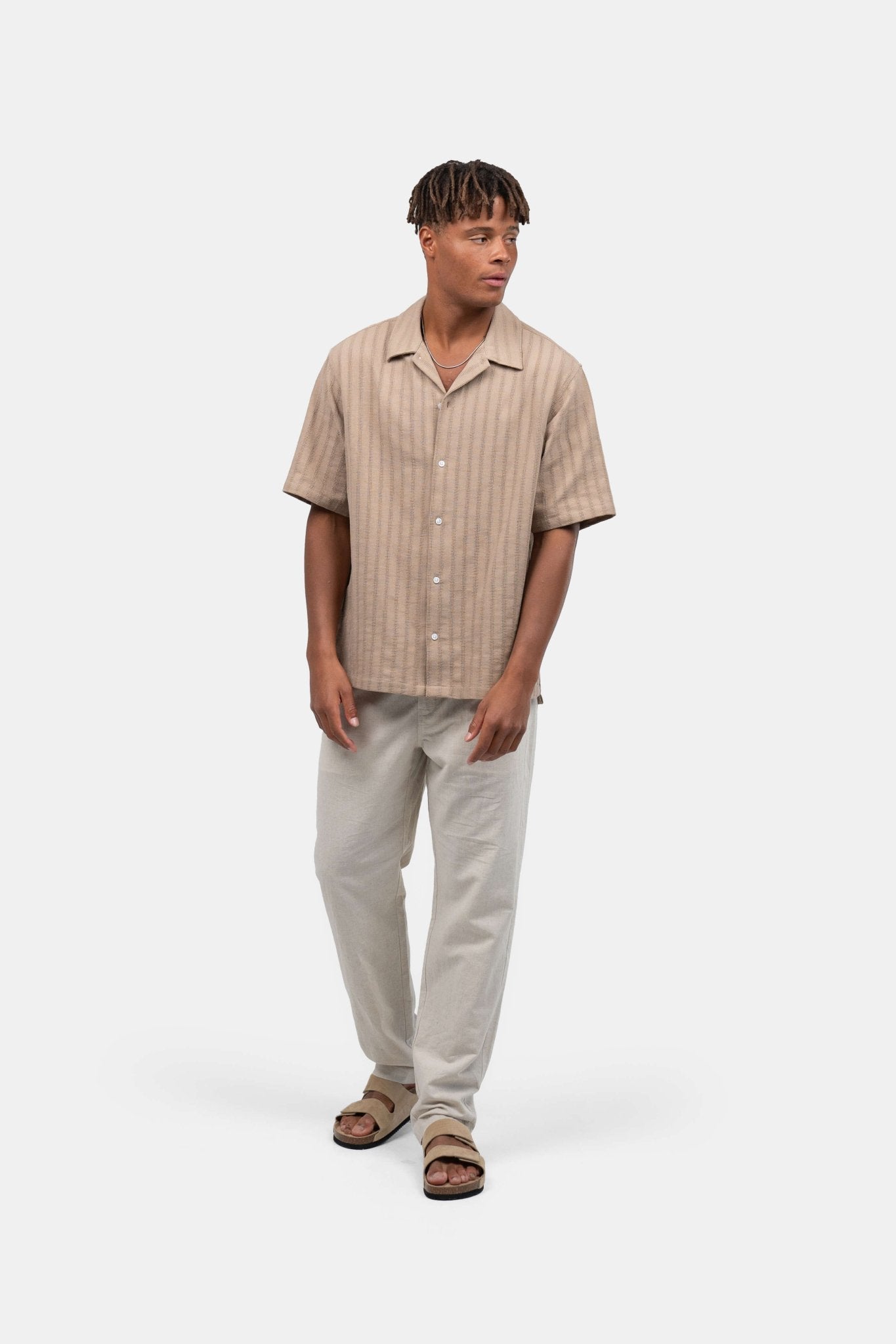 Kortærmet Strikskjorte Mokka |  Skagen-clothing.dk