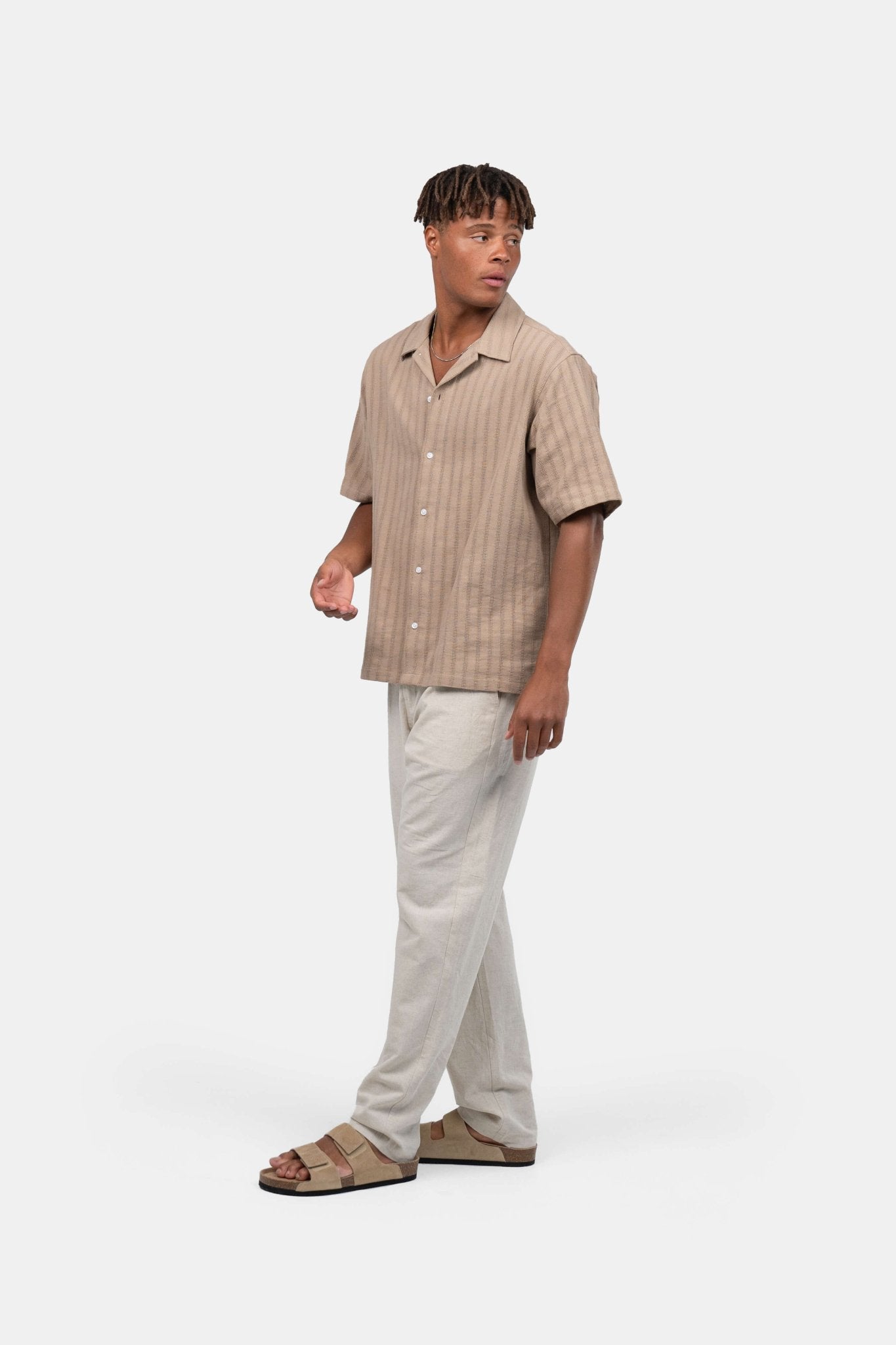 Kortærmet Strikskjorte Mokka |  Skagen-clothing.dk