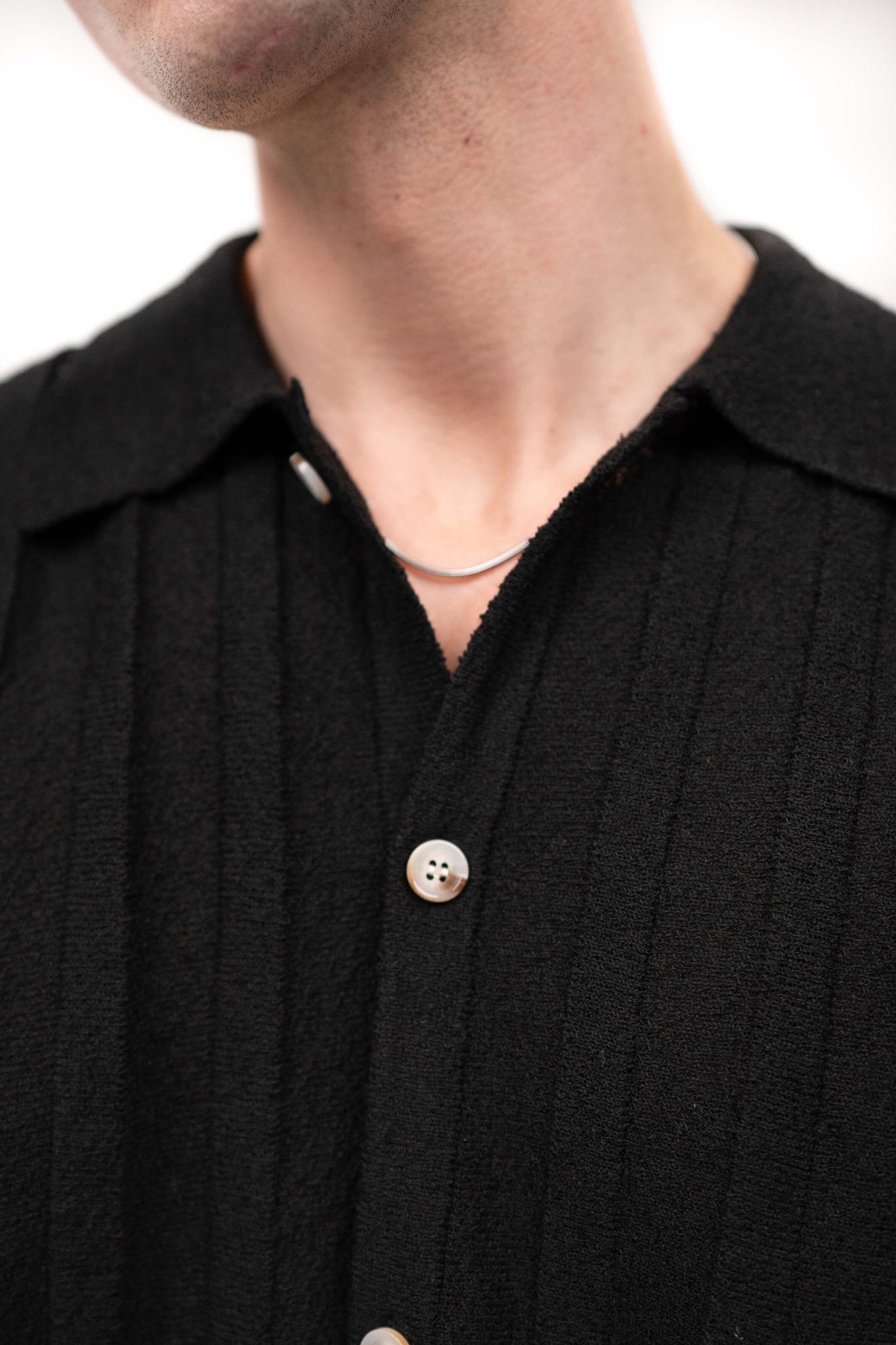 Kortærmet Textured Skjorte Sort |  Skagen-clothing.dk