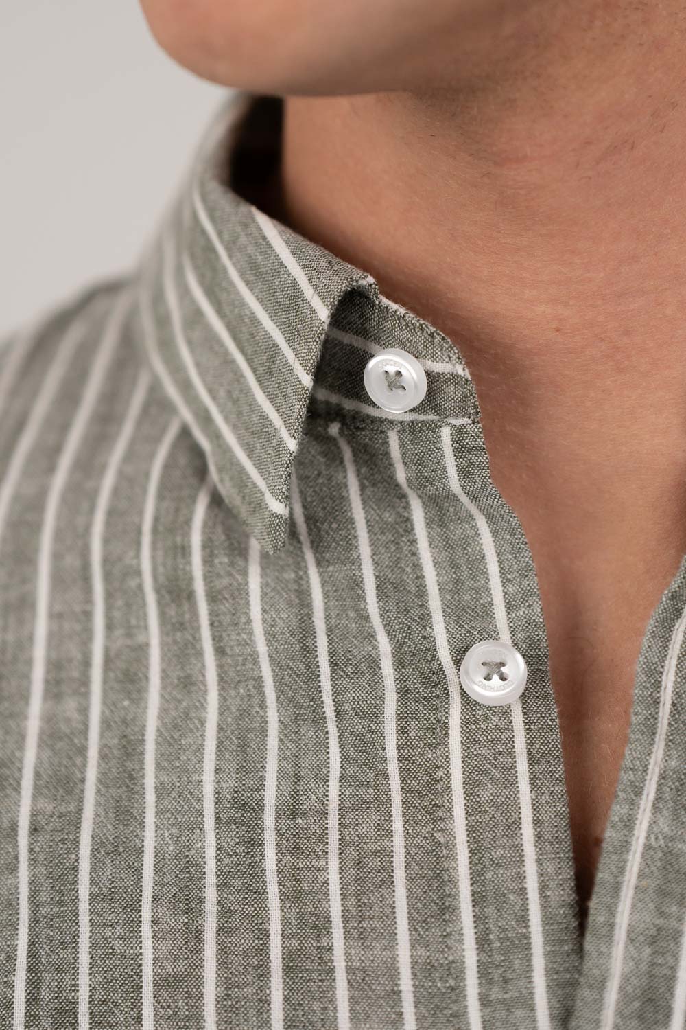 Langærmet Hørskjorte Army Stribet |  Skagen-clothing.dk