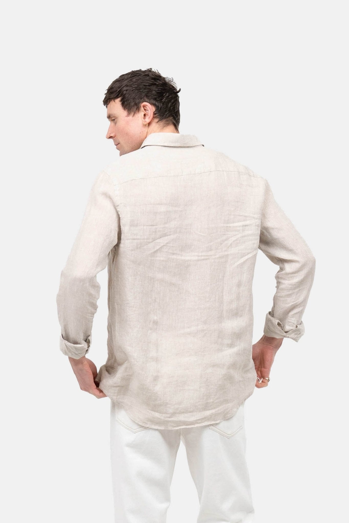 Langærmet Hørskjorte Beige |  Skagen-clothing.dk
