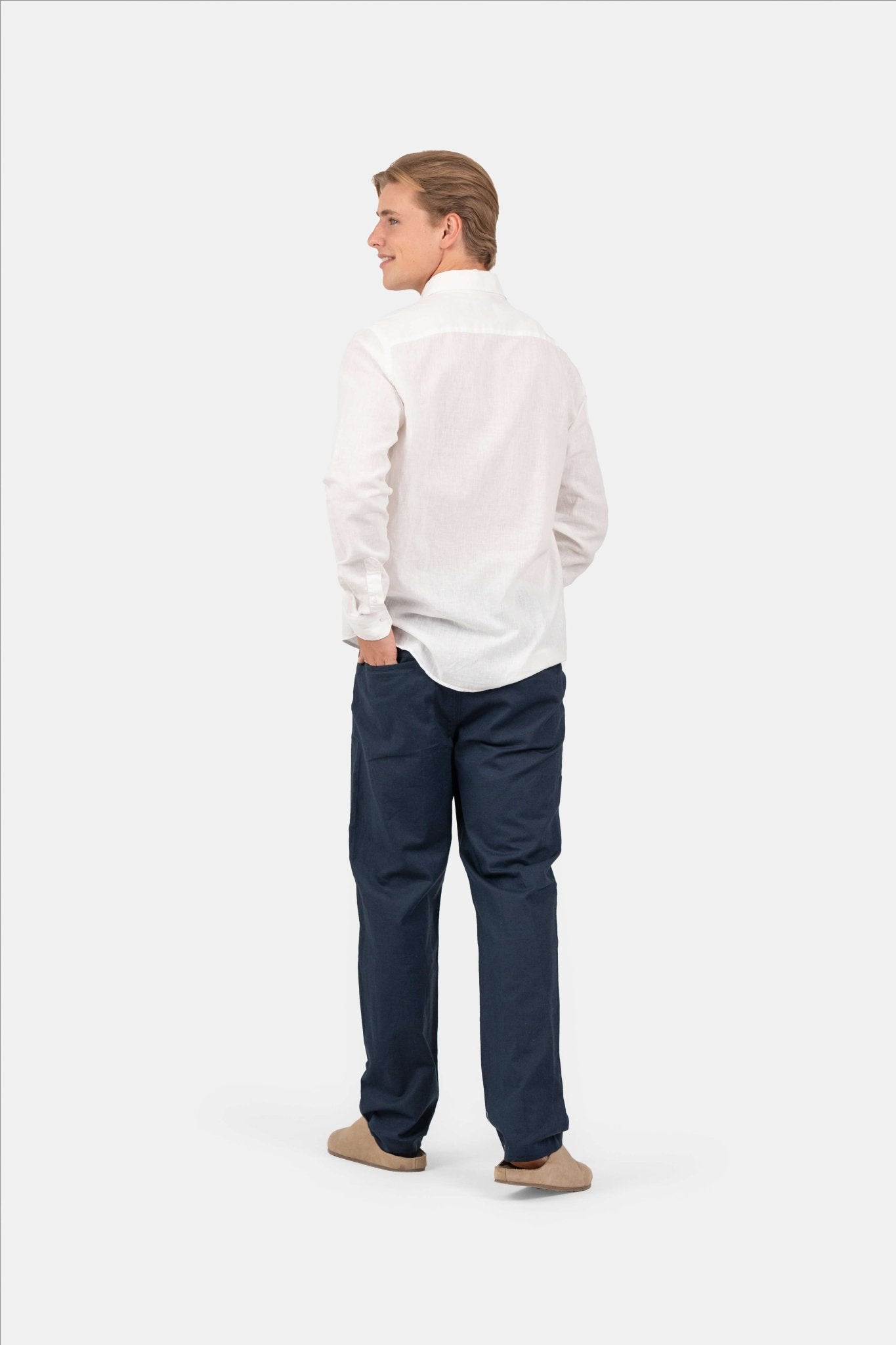 Langærmet Hørskjorte Hvid |  Skagen-clothing.dk