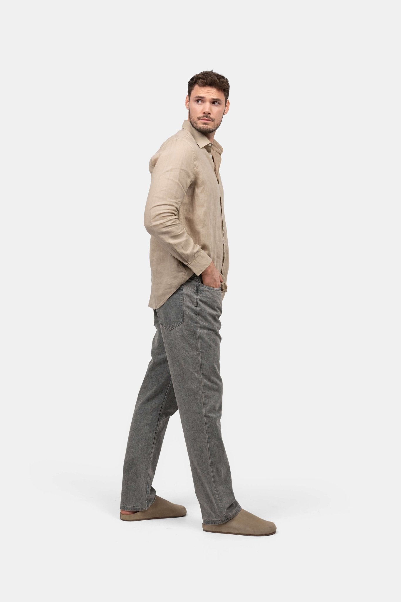 Langærmet Hørskjorte Mokka |  Skagen-clothing.dk