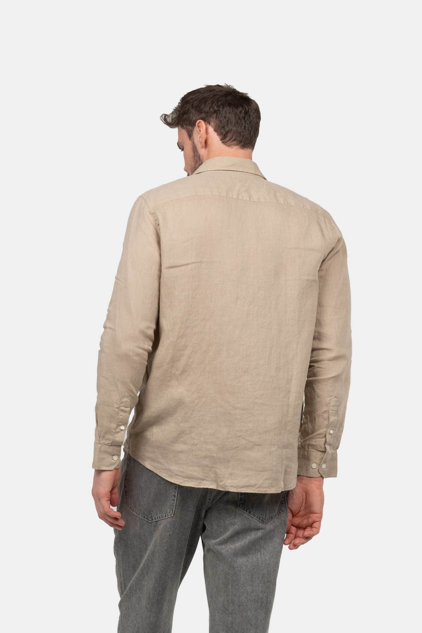 Langærmet Hørskjorte Mokka |  Skagen-clothing.dk