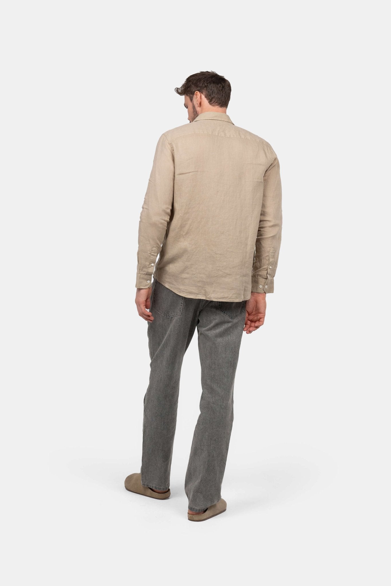 Langærmet Hørskjorte Mokka |  Skagen-clothing.dk
