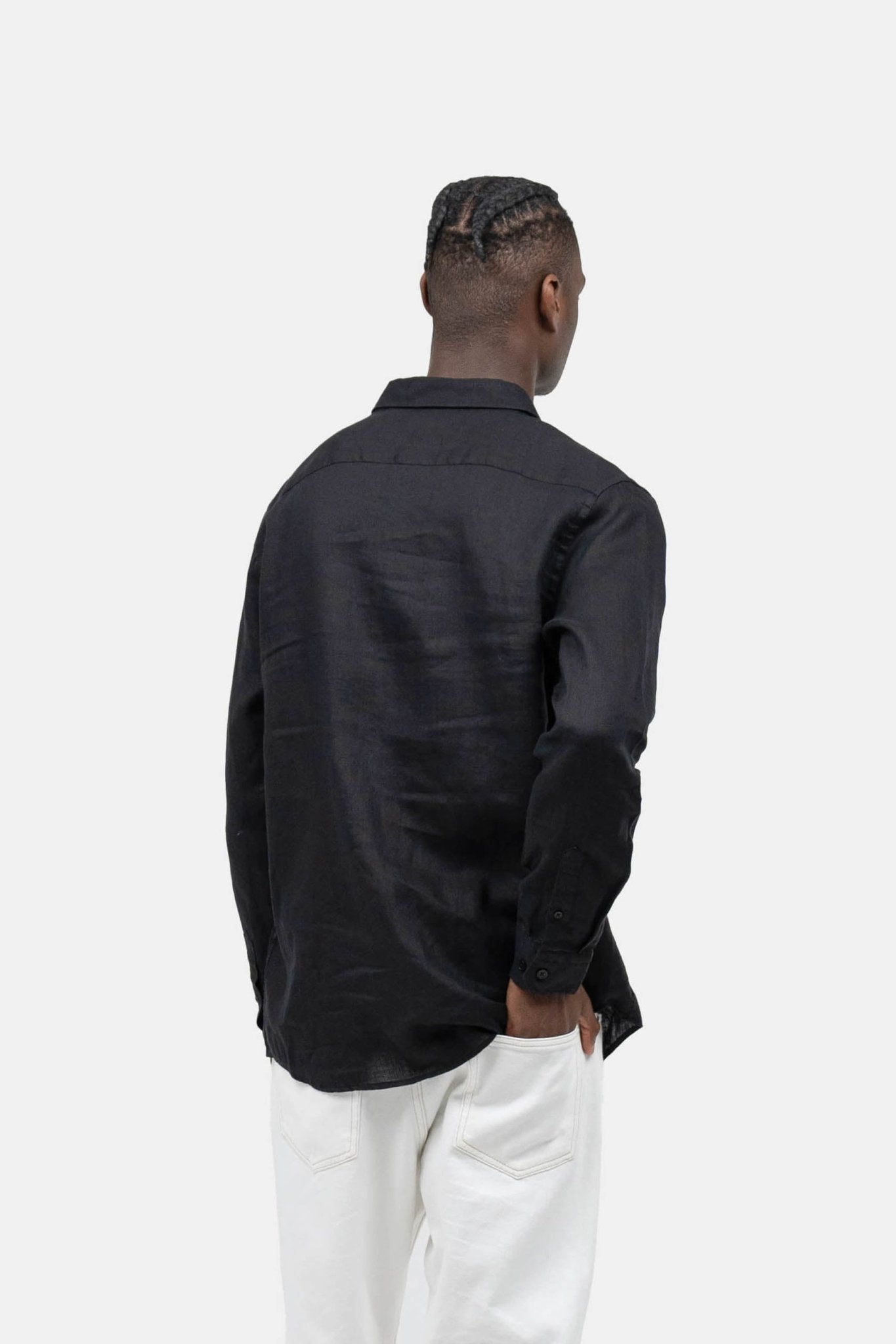 Langærmet Hørskjorte Sort |  Skagen-clothing.dk