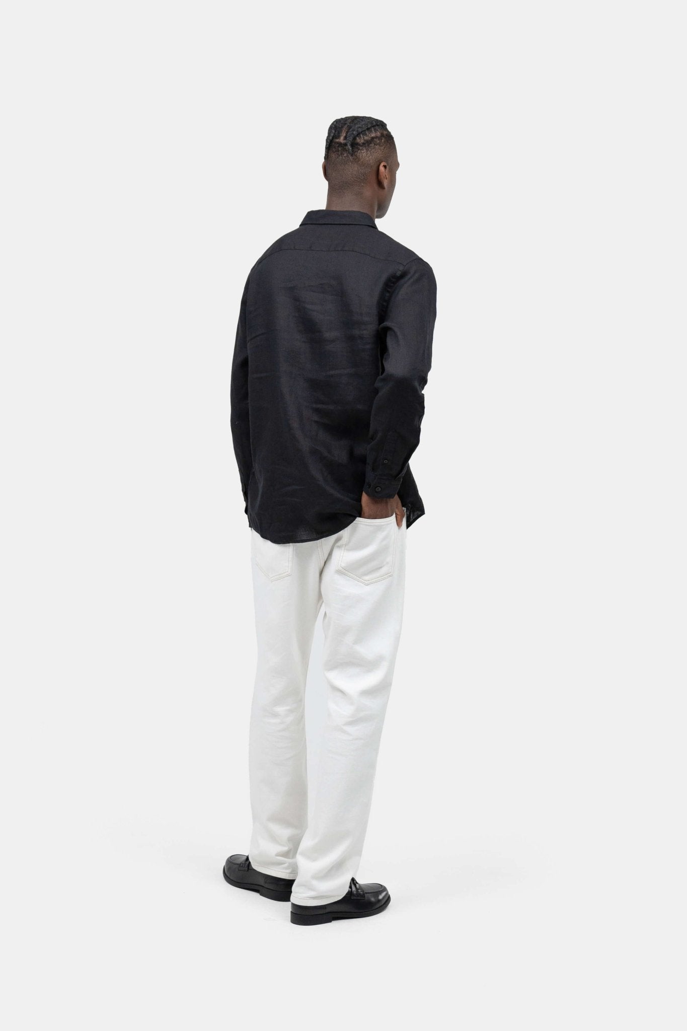 Langærmet Hørskjorte Sort |  Skagen-clothing.dk