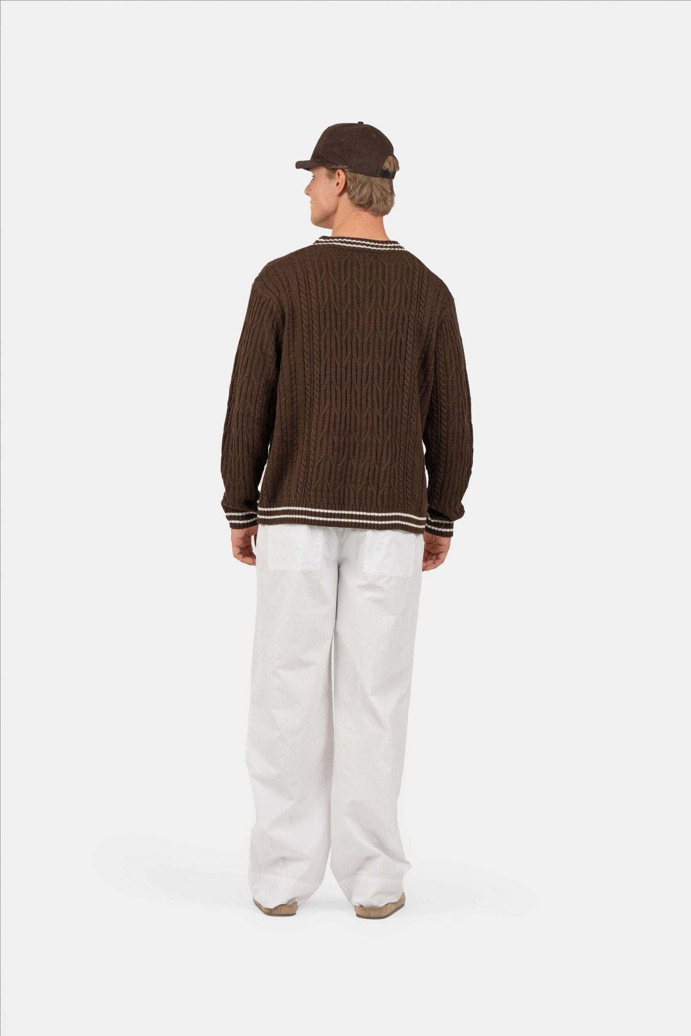 Langærmet Kabel Strik Brun |  Skagen-clothing.dk