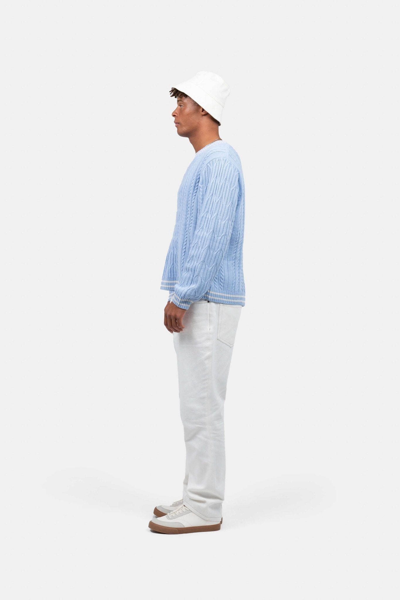 Langærmet Kabel Strik Lyseblå |  Skagen-clothing.dk