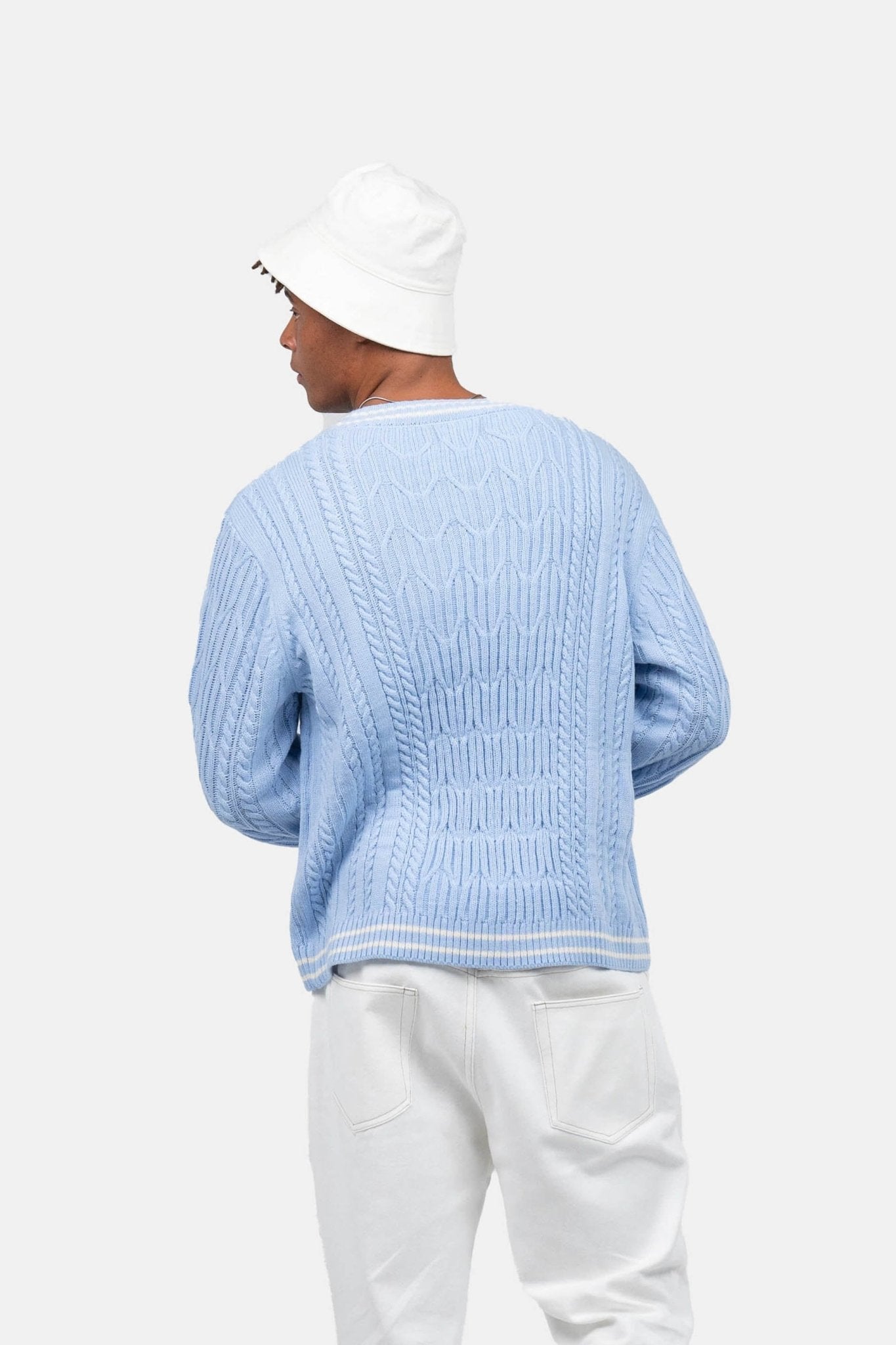 Langærmet Kabel Strik Lyseblå |  Skagen-clothing.dk