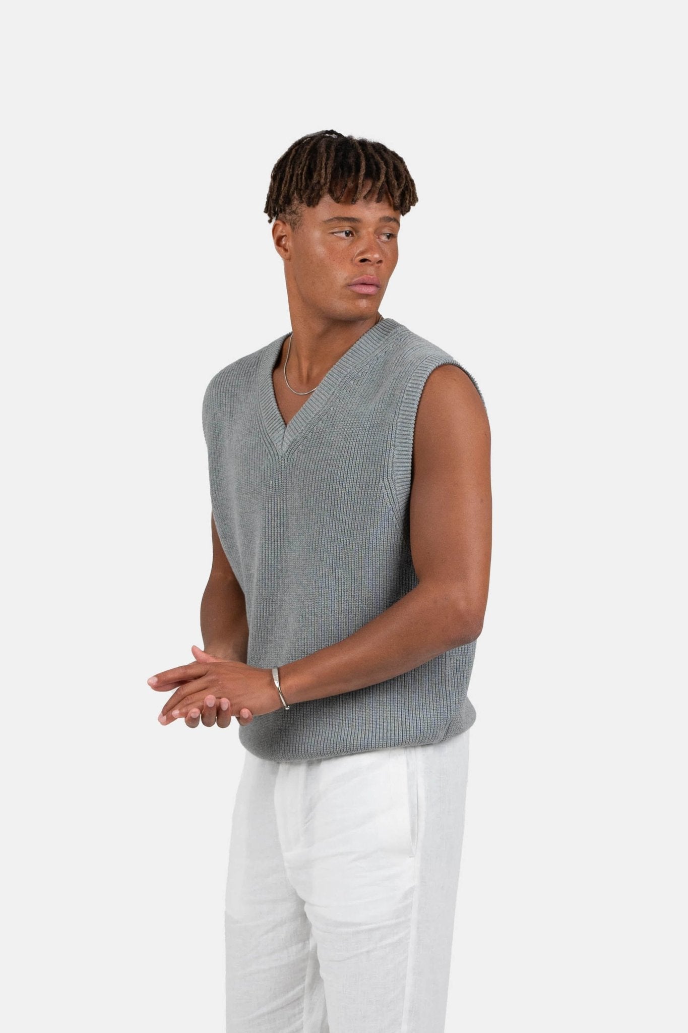 Strikvest Grå |  Skagen-clothing.dk