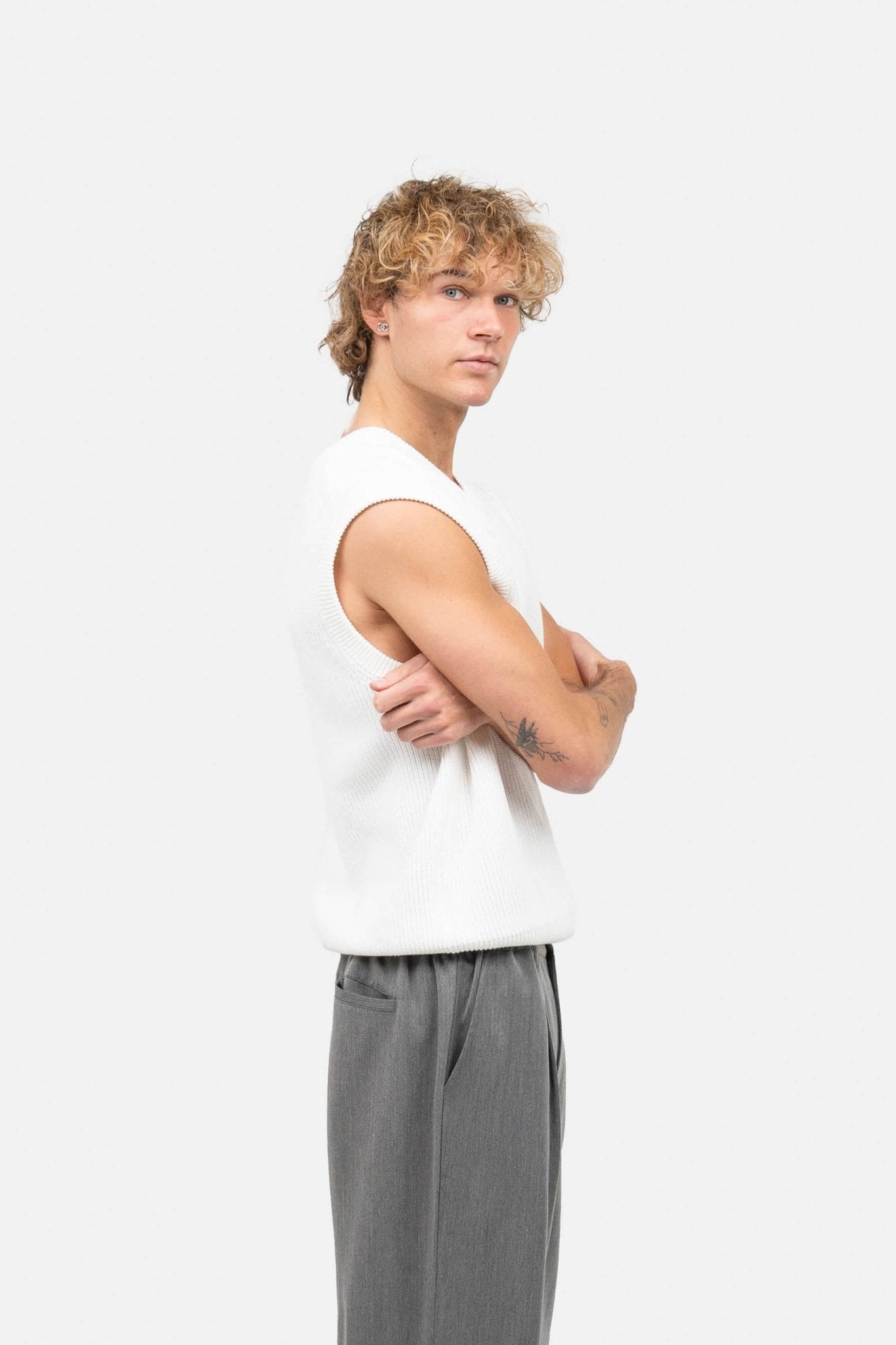 Strikvest Hvid |  Skagen-clothing.dk