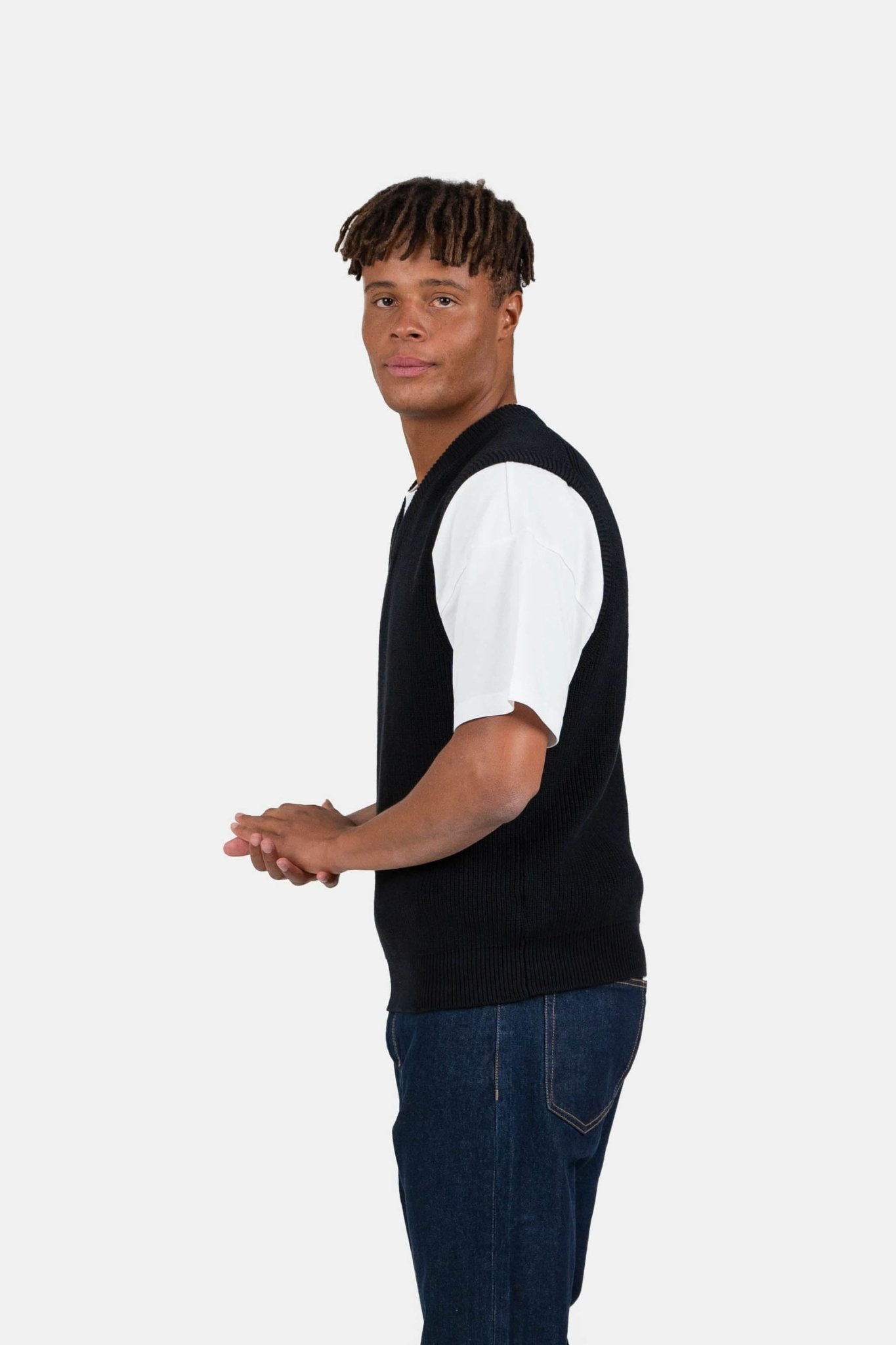 Strikvest Sort |  Skagen-clothing.dk
