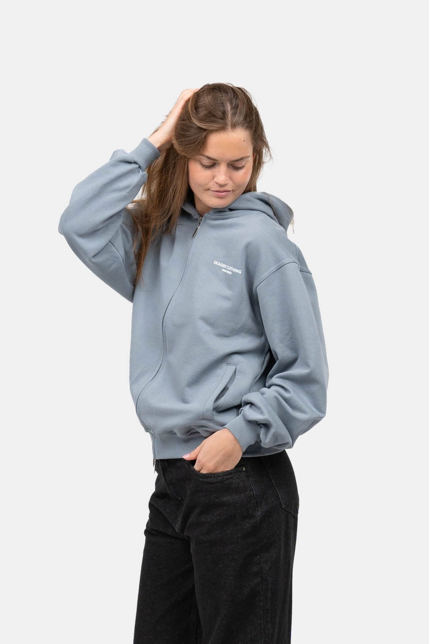 UNMARKED Zip-Hoodie Blå |  Skagen-clothing.dk