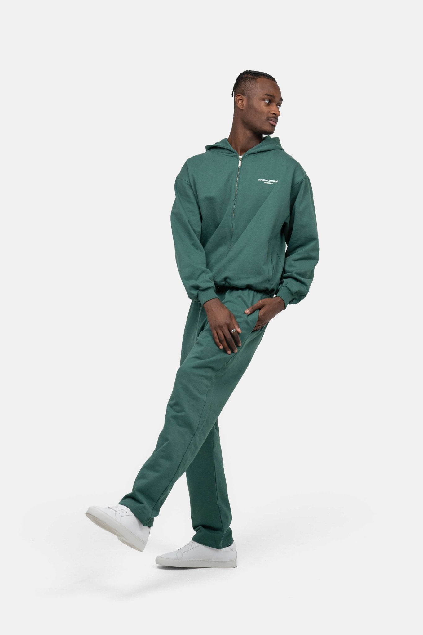 UNMARKED Zip-Hoodie Grøn |  Skagen-clothing.dk