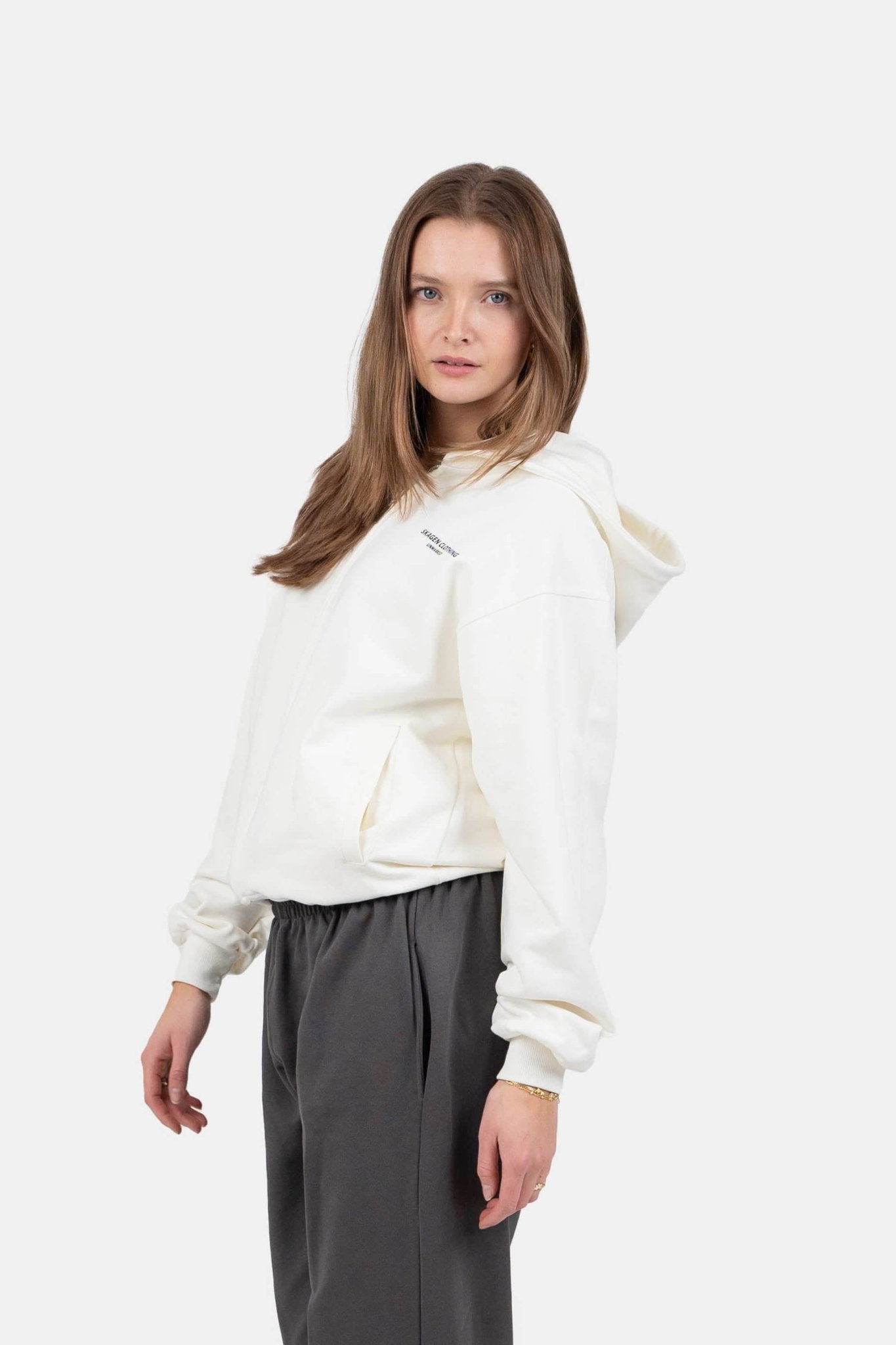 UNMARKED Zip-Hoodie Hvid |  Skagen-clothing.dk