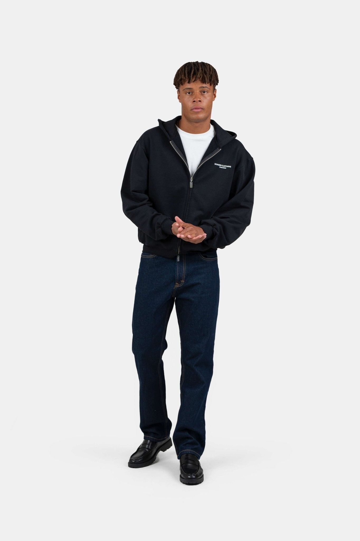 UNMARKED Zip-Hoodie Sort |  Skagen-clothing.dk